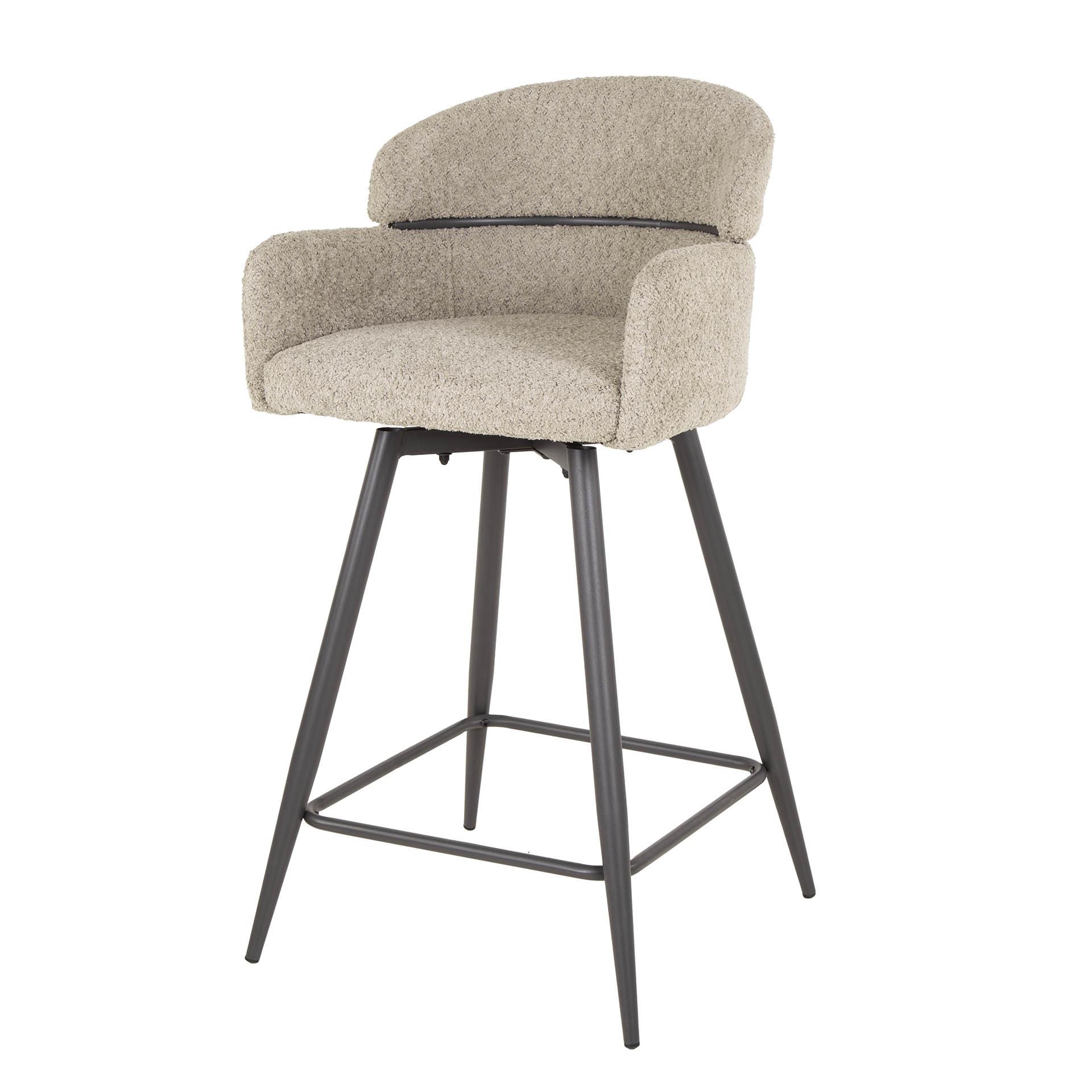 Barstol vridbar boucle rund rygg VPE2 / Boucle sand färg
