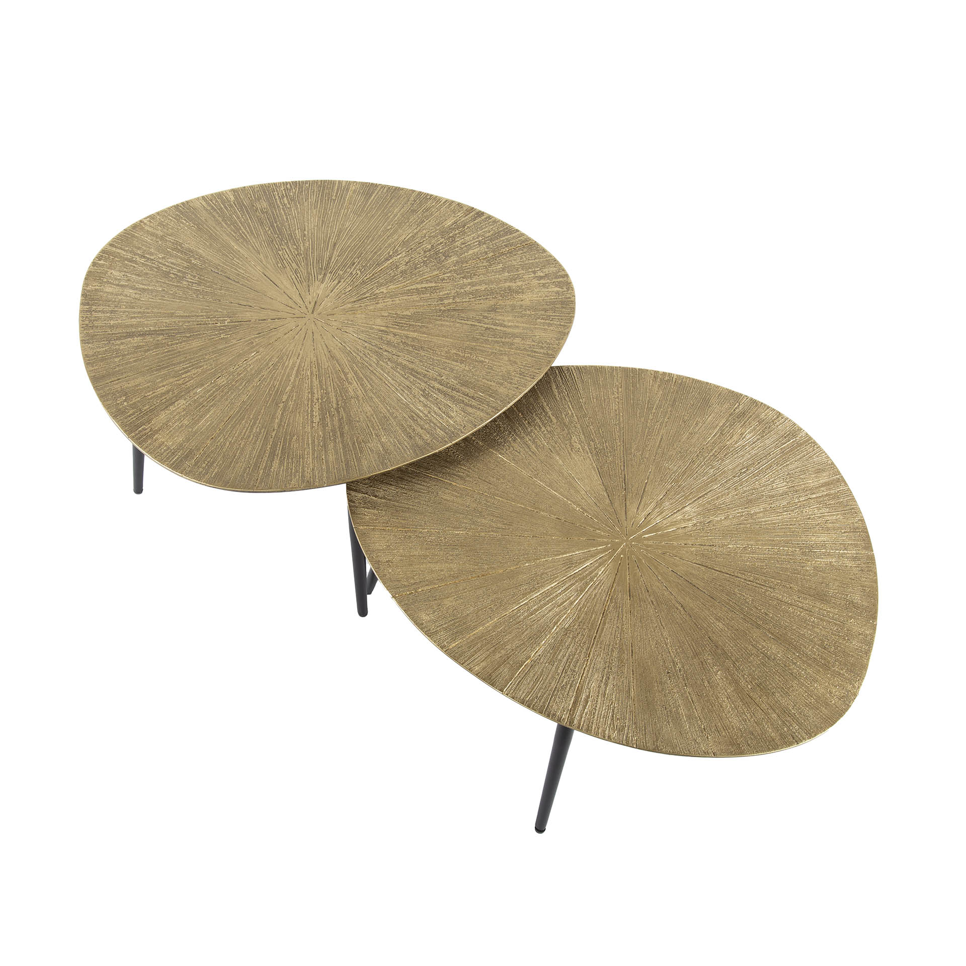 Soffbord Ray organic - Set om 2 - Antikt guld