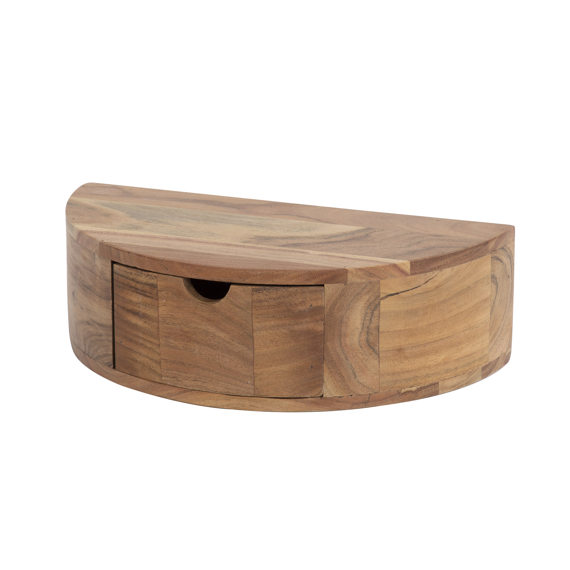 Sängbord Curve flytande 1 låda - Solid akacia