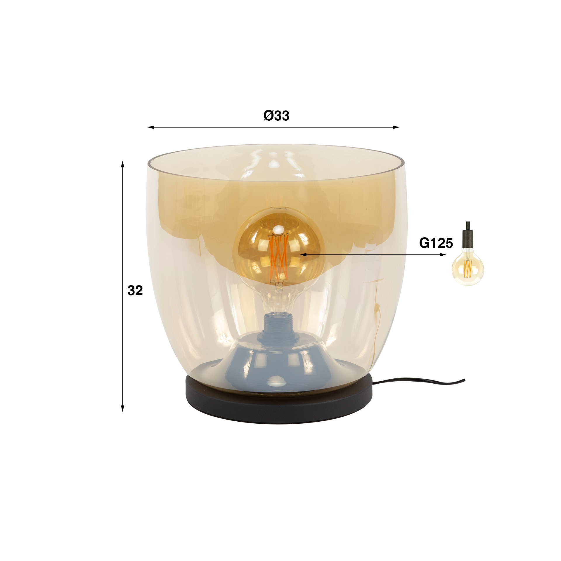 Golvlampa UP XL 1-ljus - Bärnstensfärgad glas