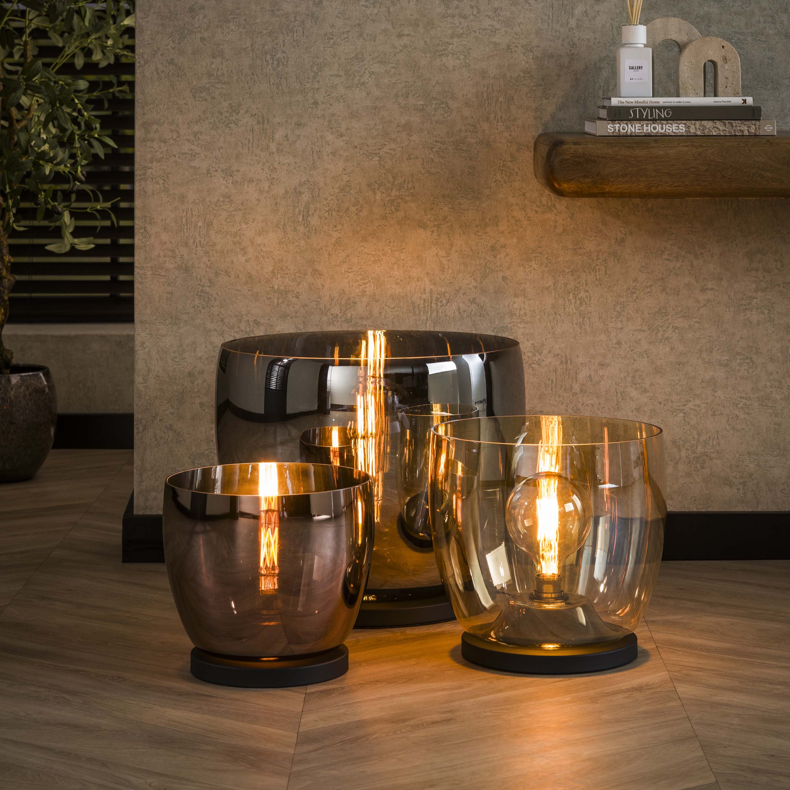 Golvlampa UP XXL 1-light - Rökgrått glas