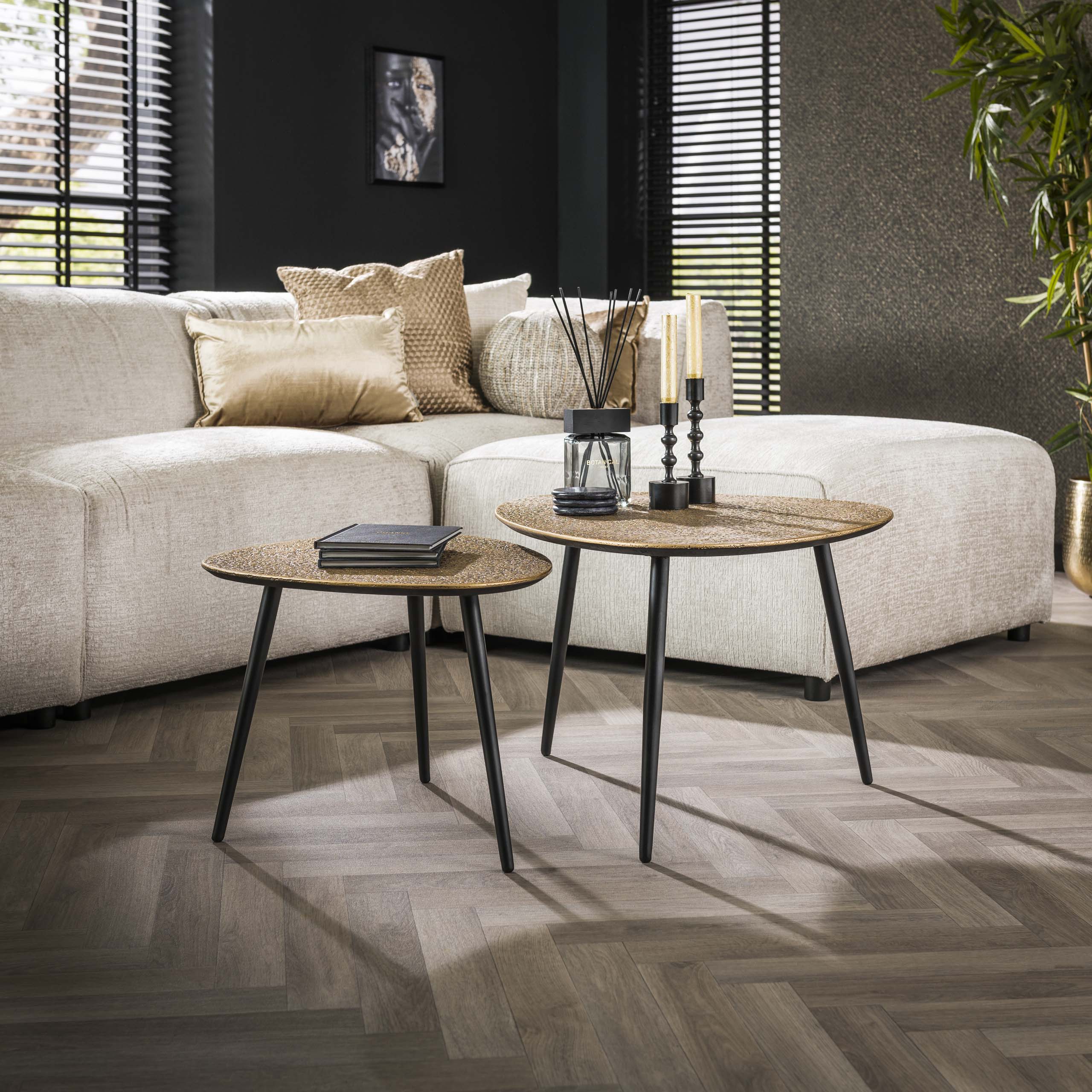 Soffbordsset/2 triangulära metallic / Brons antik / Brons antik