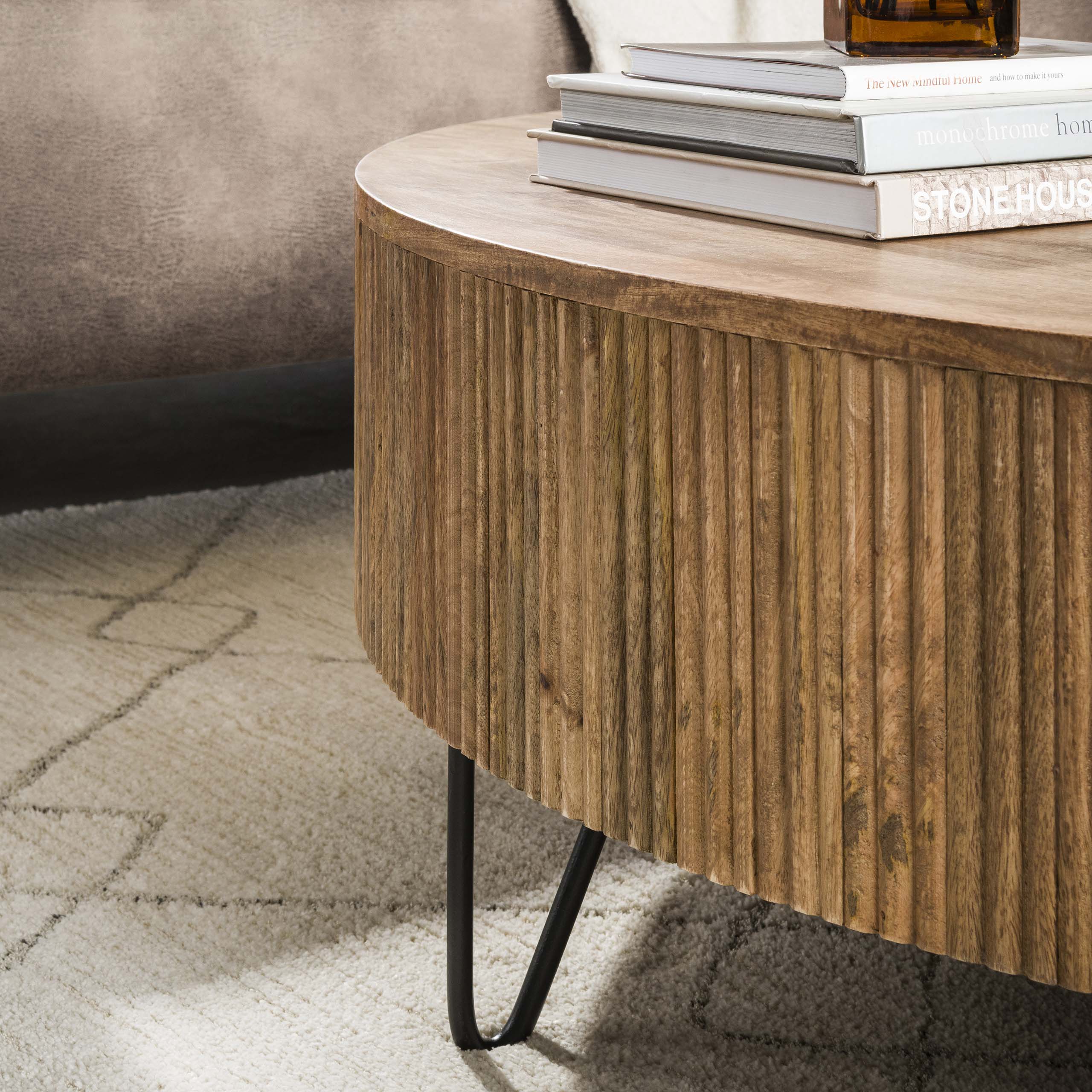 Soffbord Wave Ø120 cm - Solid mangosand