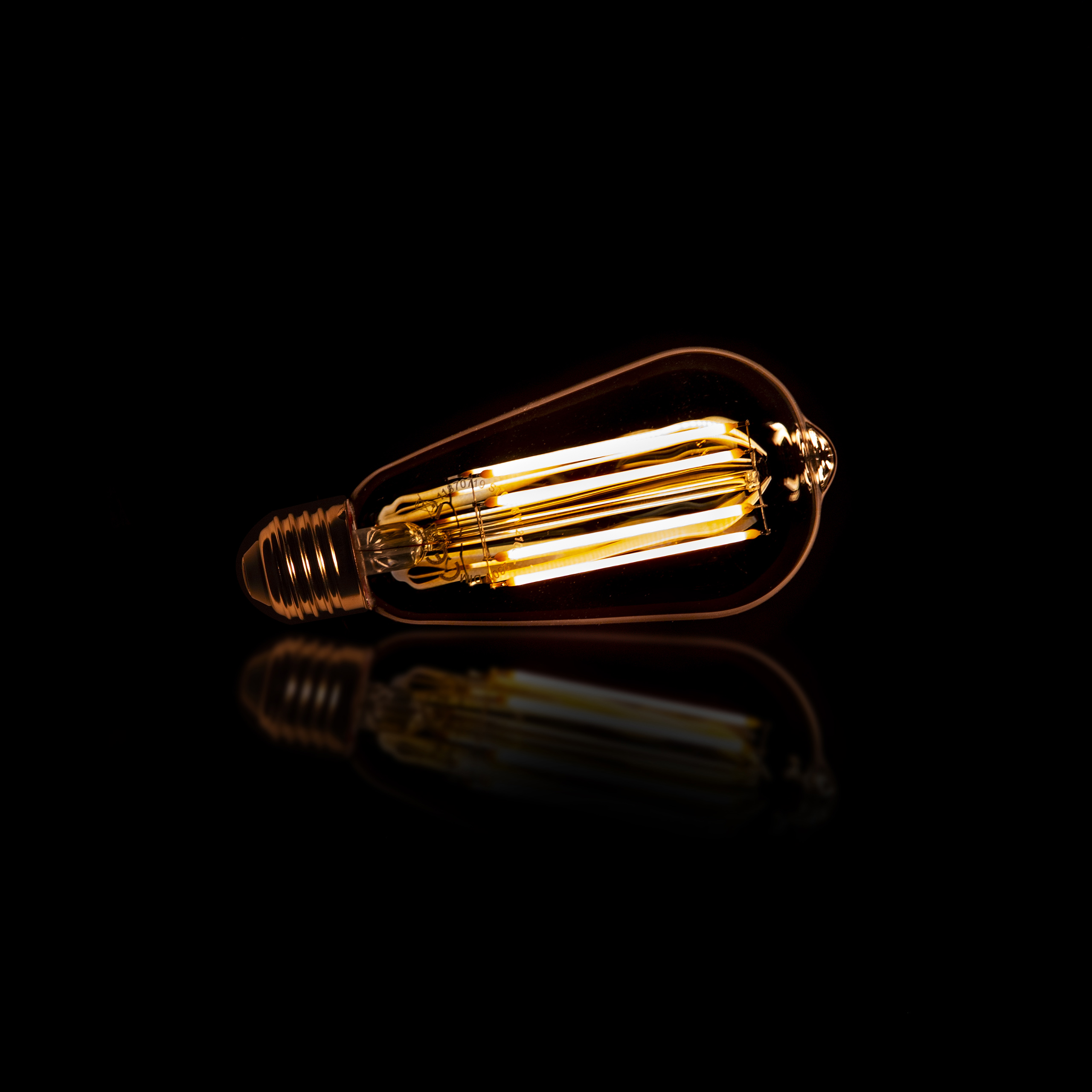 Ljuskälla LED ST64 glödtråd droppe - Bärnstensfärgad glas