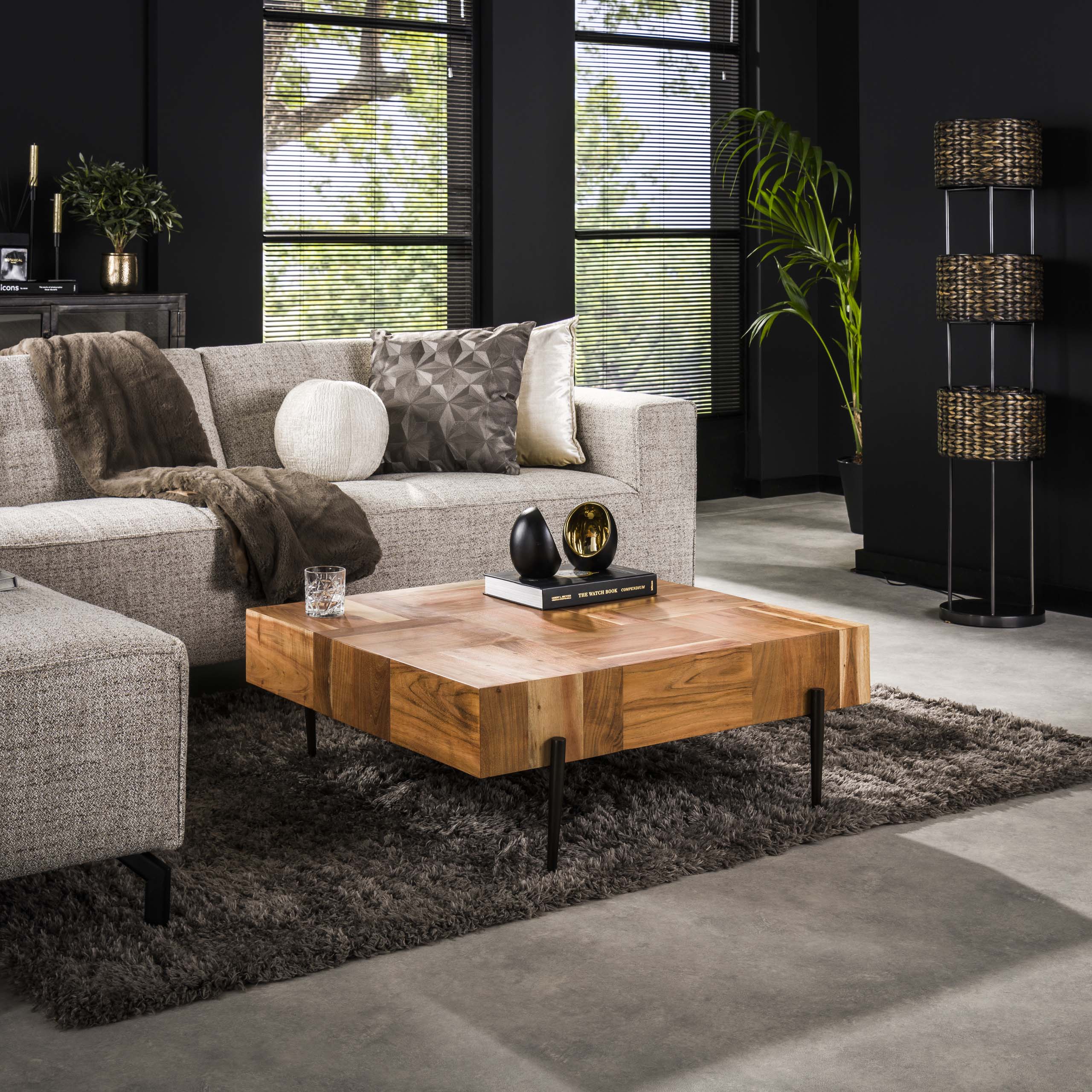 Soffbord Blocks 90x90 - Solid akacia naturell