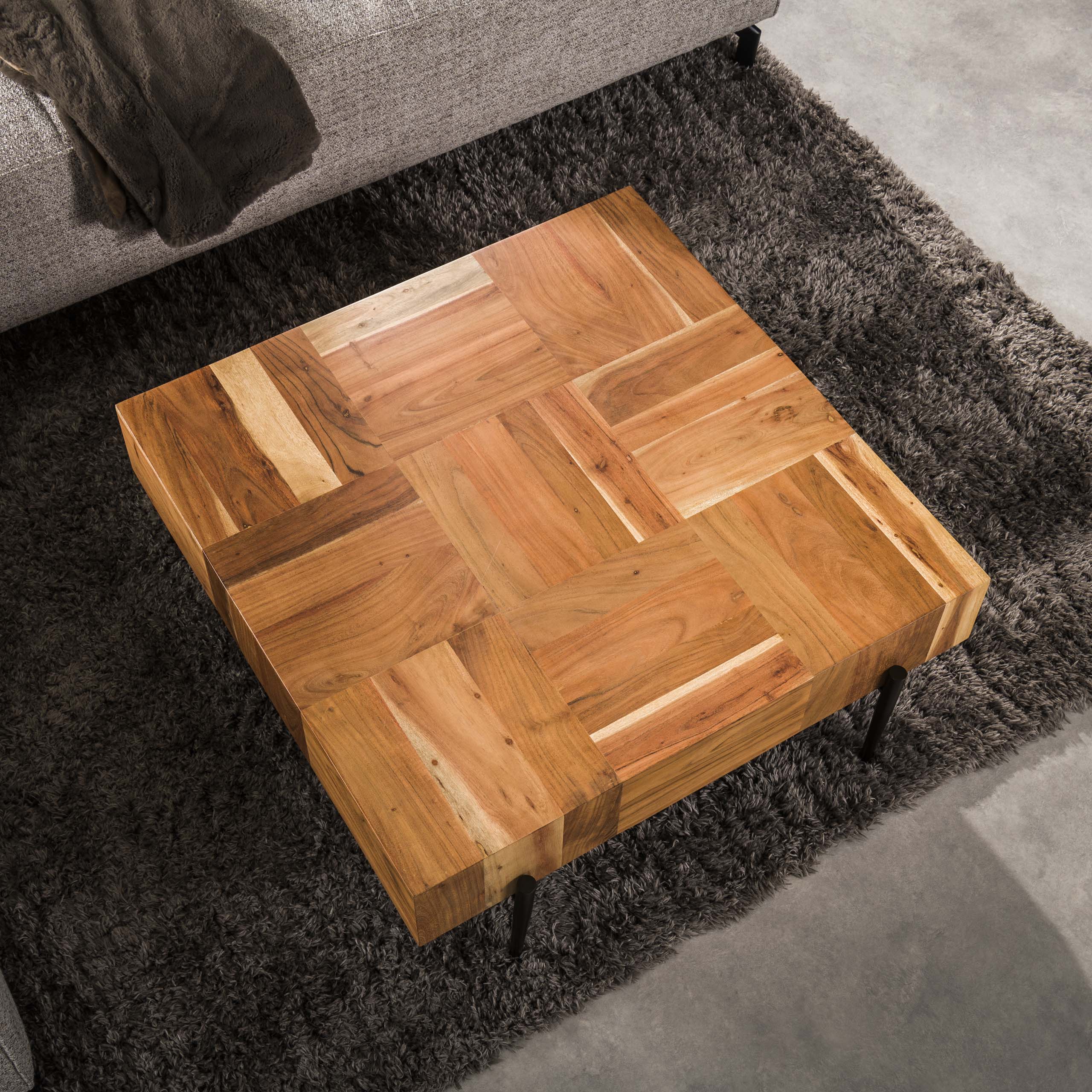 Soffbord Blocks 90x90 - Solid akacia naturell