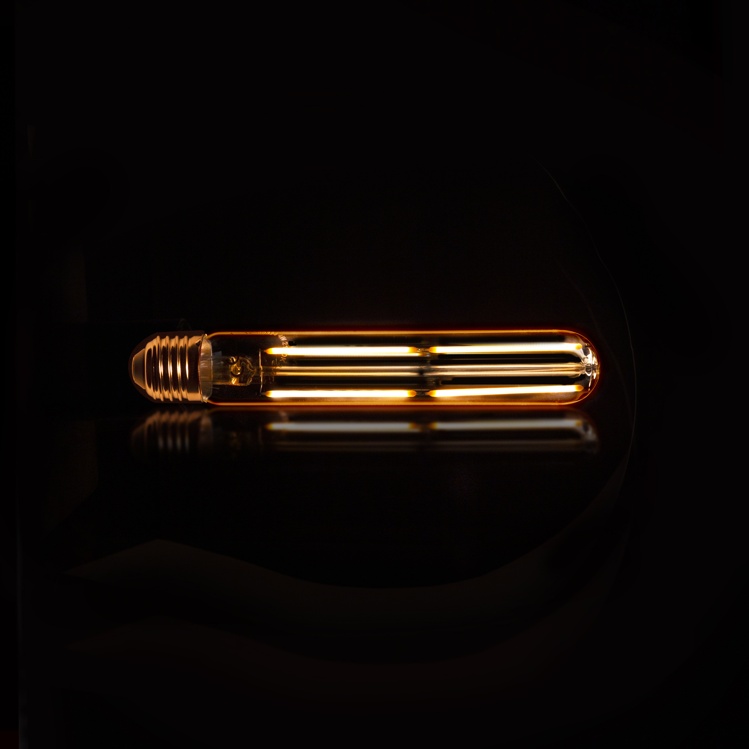 Ljuskälla LED [T32-L185] glödtrådsrör 18,5 cm - E27 4W 2100K 280lm dimbar / Bärnstensfärgad glas