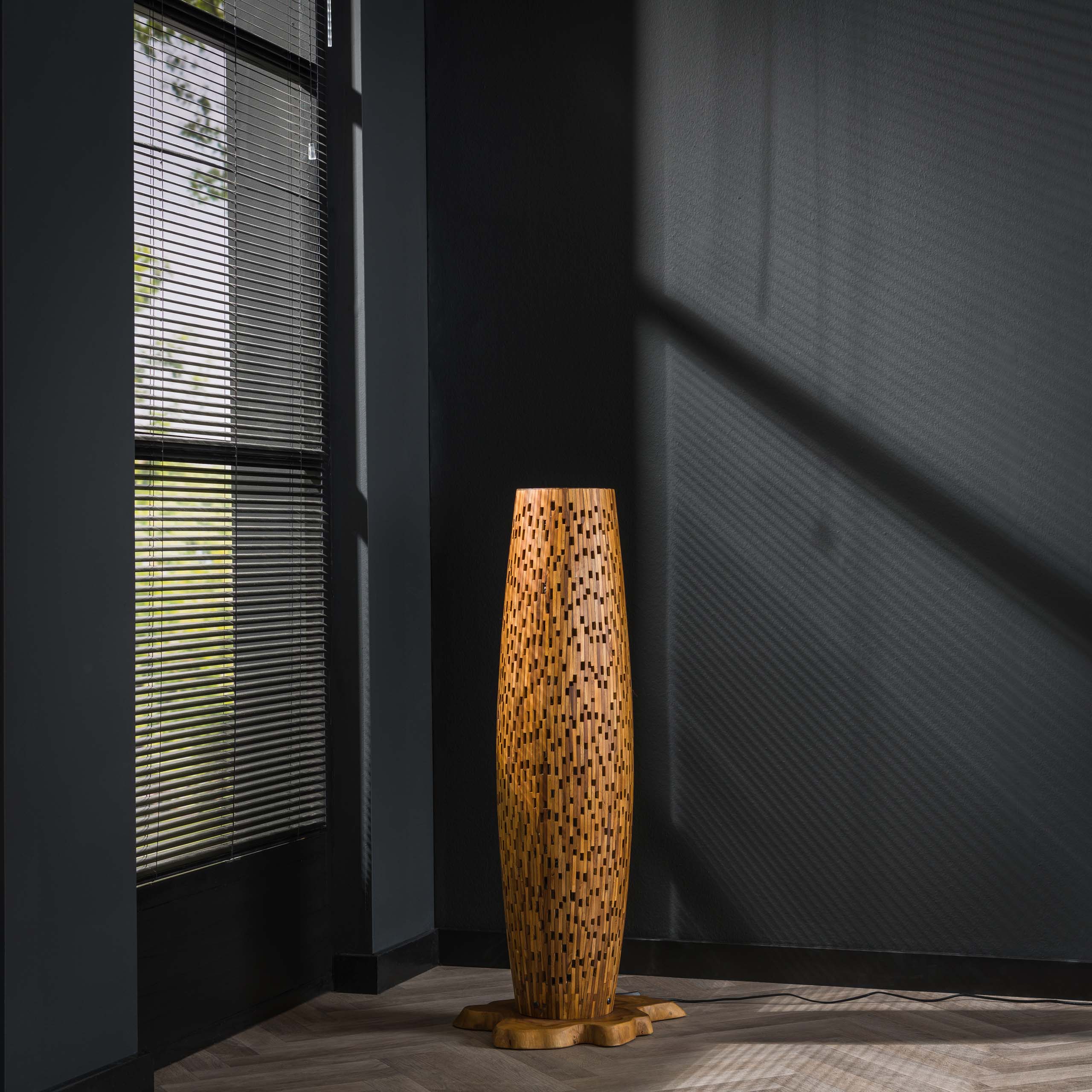 Golvlampa S bars / Massivt återvunnet teak
