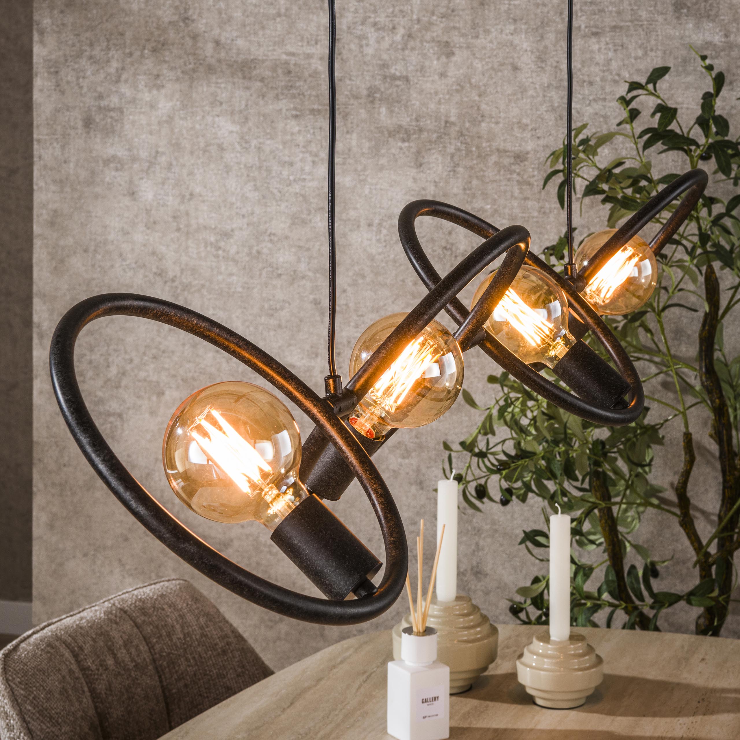 Hänglampa Loop 4-light Artic svart