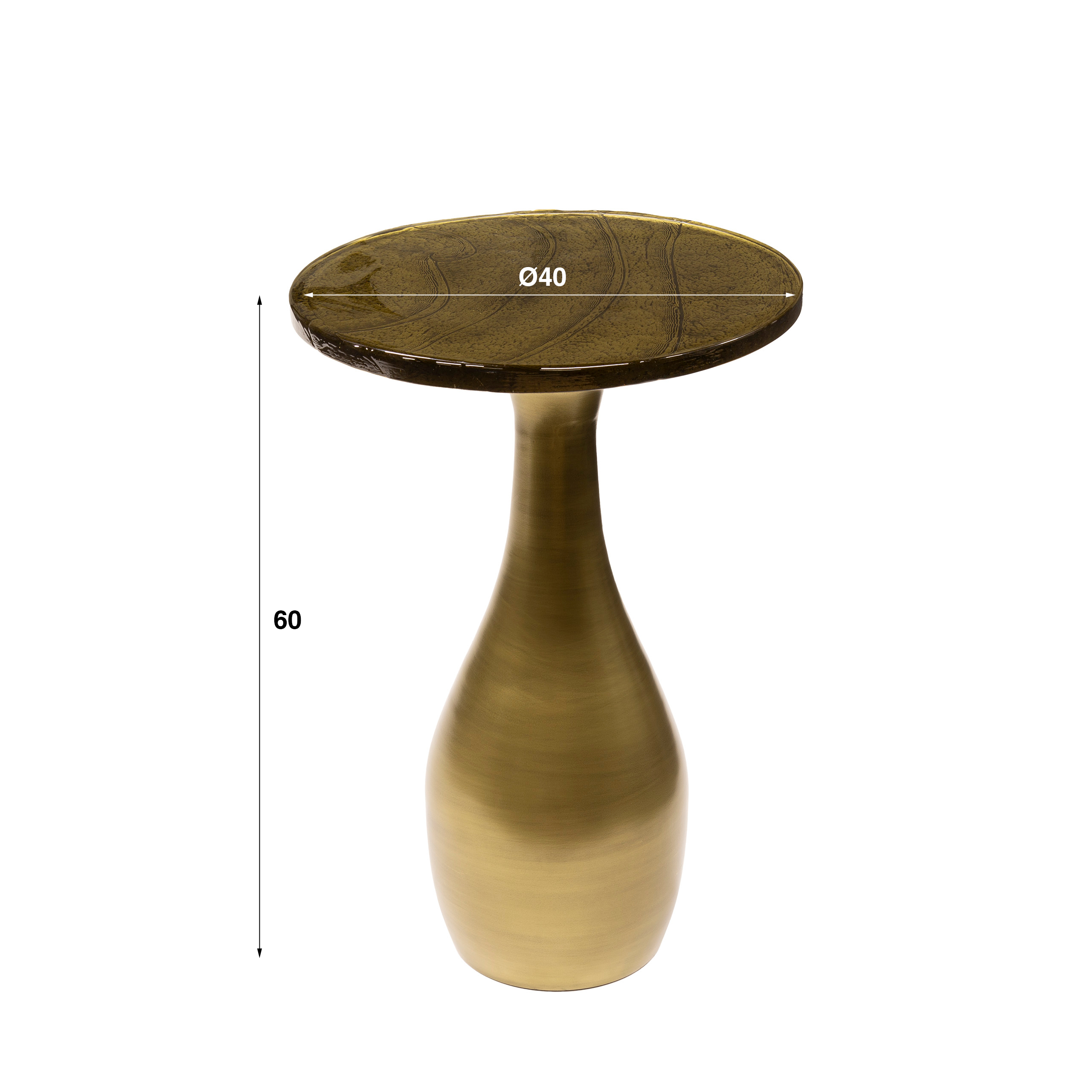 Sidobord Eclipse Drop M - Antikt guld