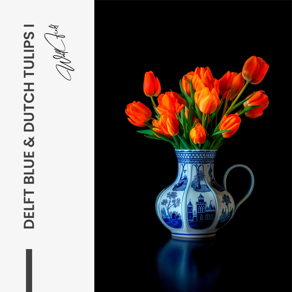 Delft Blue & Dutch Tulips I – Glas