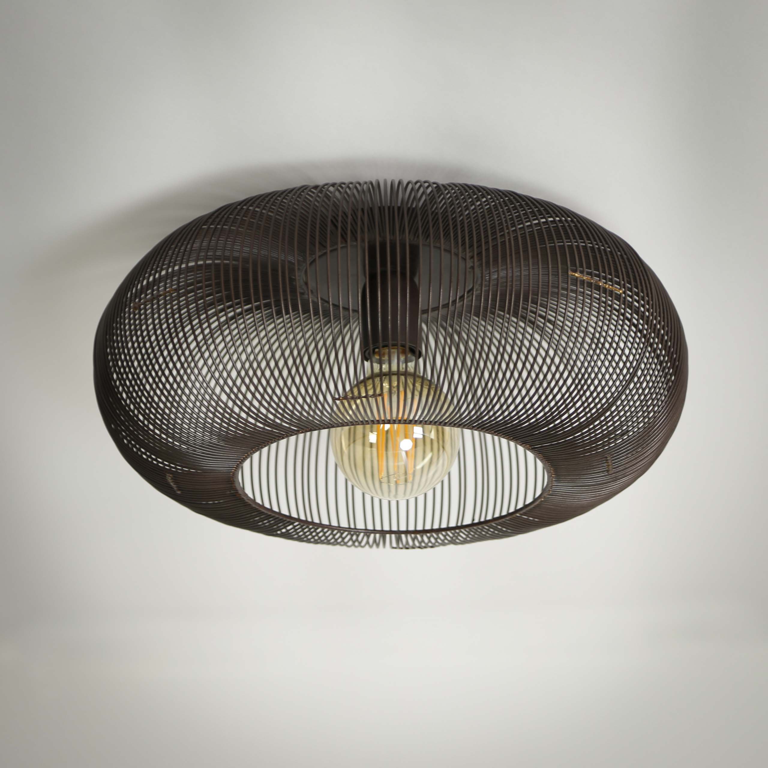 Taklampa Ø43 koppartwist / Svart nickel