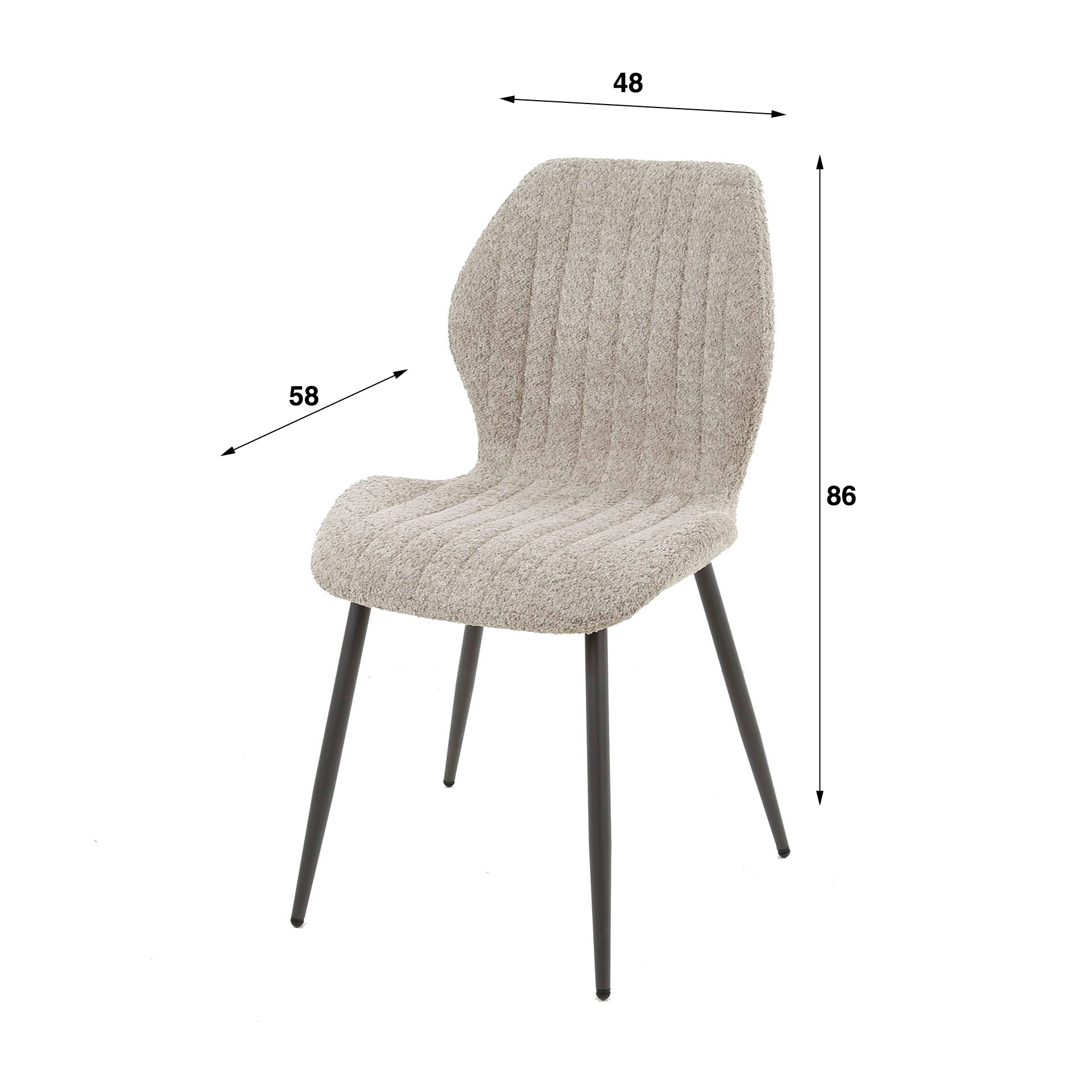 Stol boucle svankstöd. VPE4 / Boucle sand färg