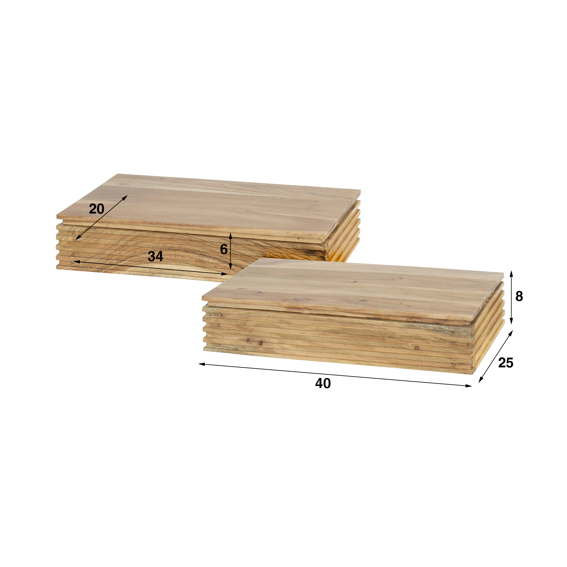 Sängbord Lager L 1 låda - set om 2 - Solid akacia