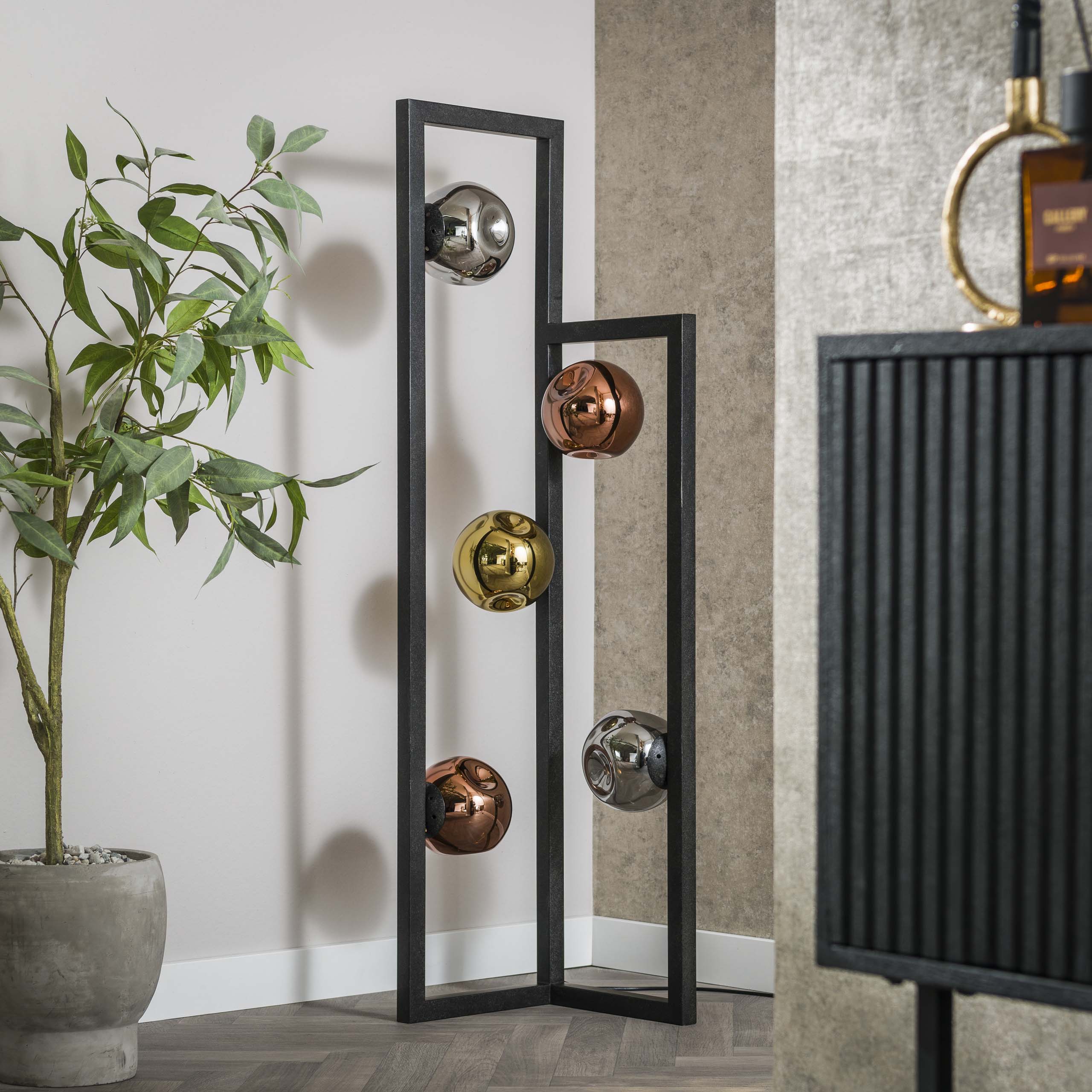 Golvlampa Stellar 5-ljus Artic svart