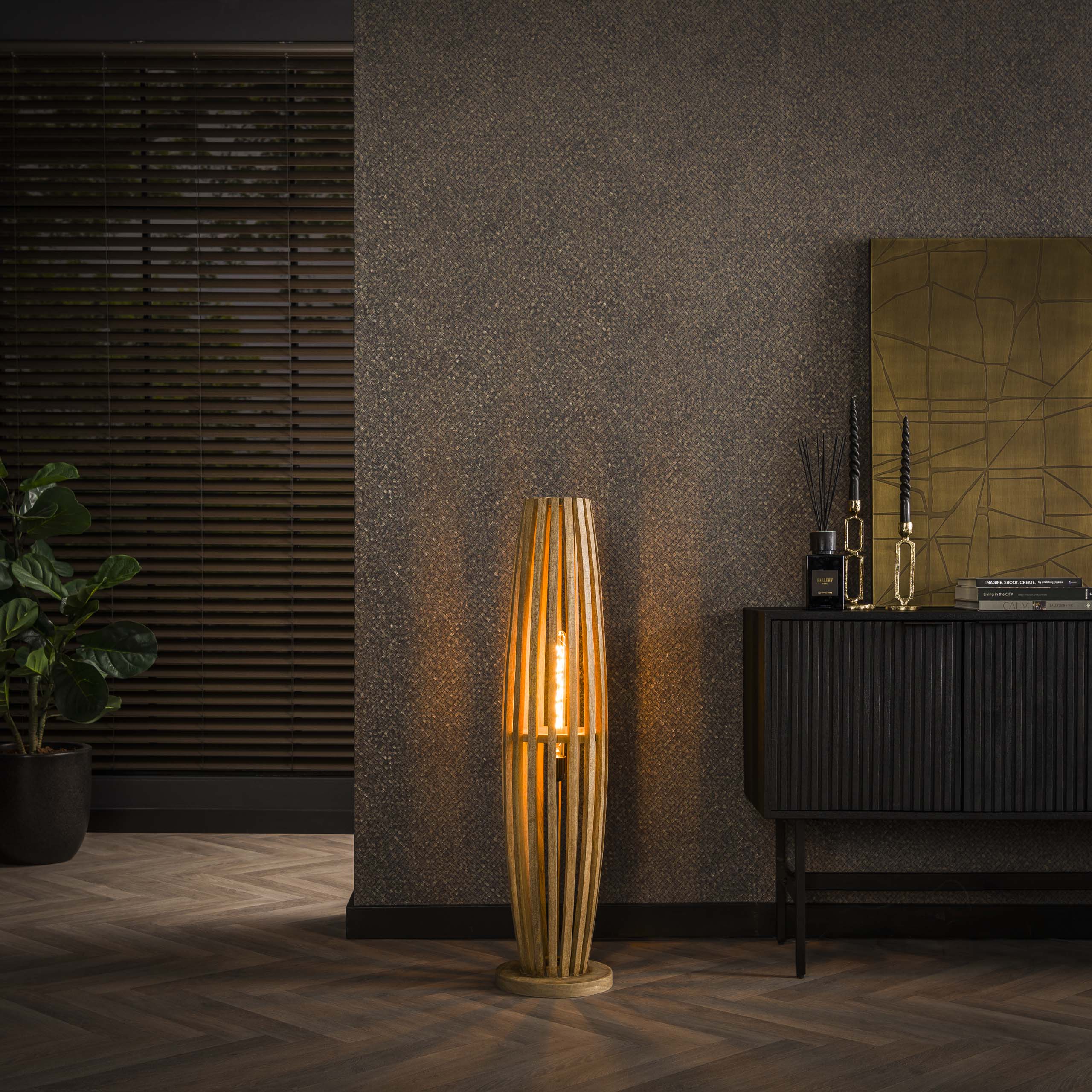 Golvlampa 2L orbit / Solid mango naturell