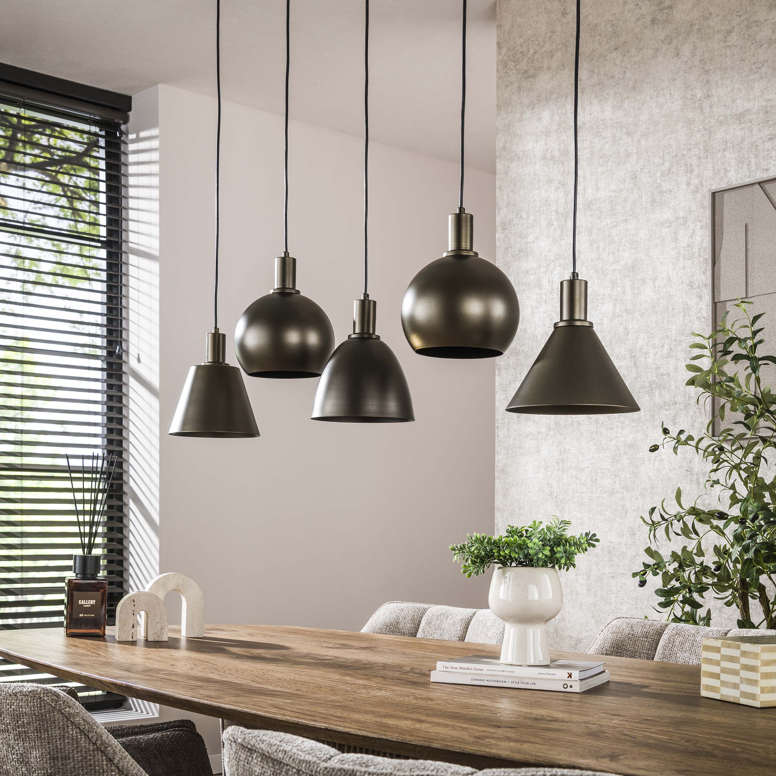 Hänglampa Metallo 5-light - Sienna brun