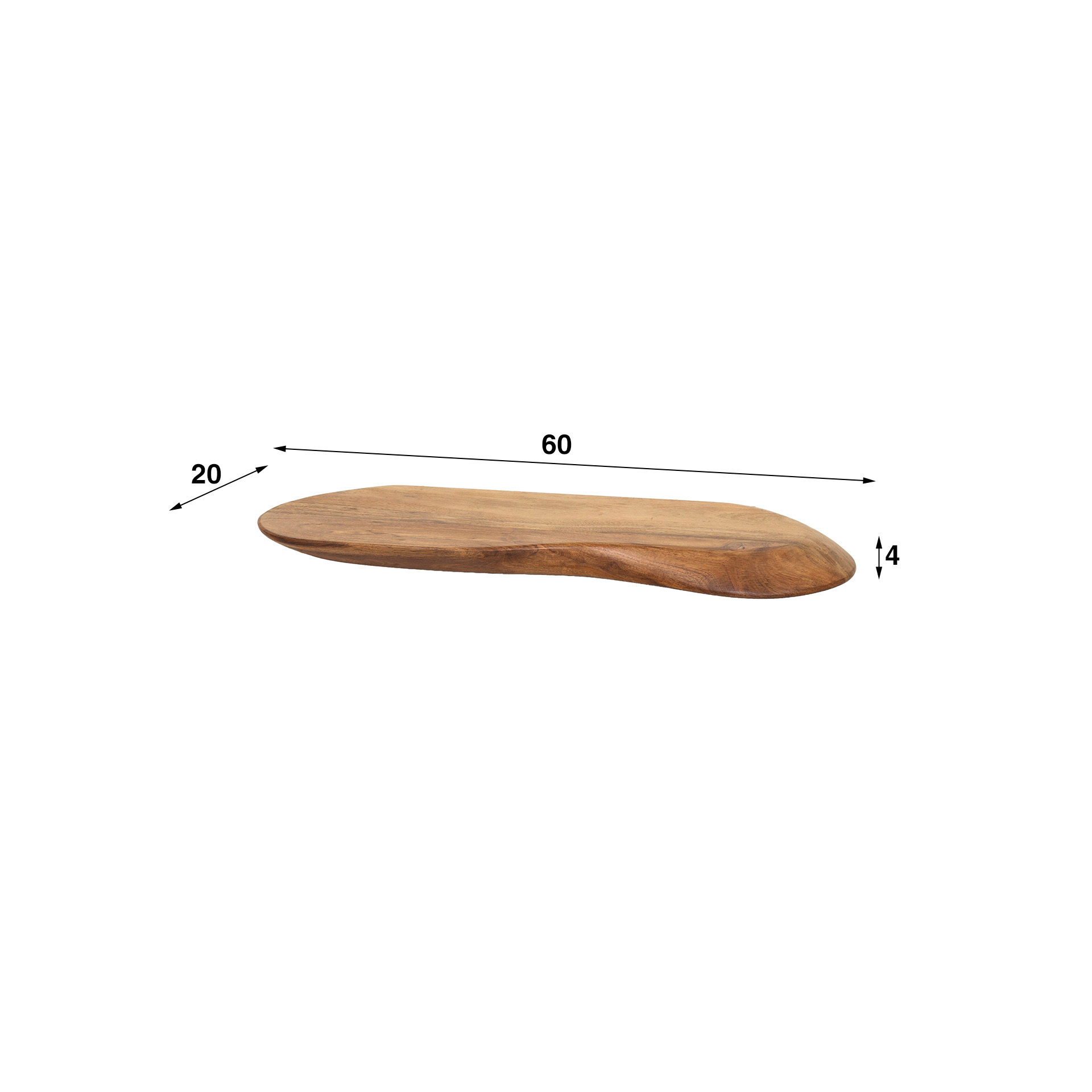 Vägghylla Ekologisk 60 cm - Solid akacia