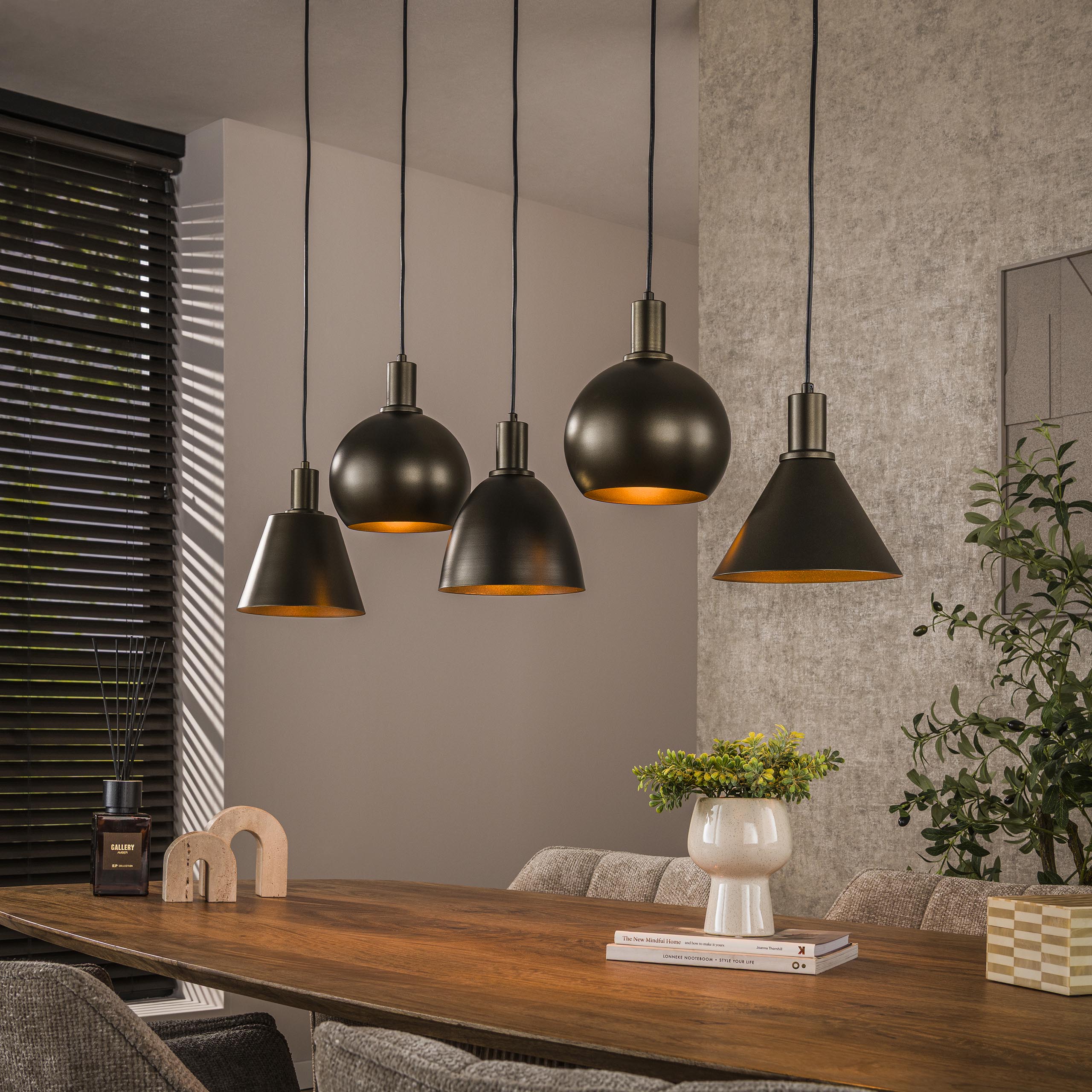 Hänglampa Metallo 5-light - Sienna brun