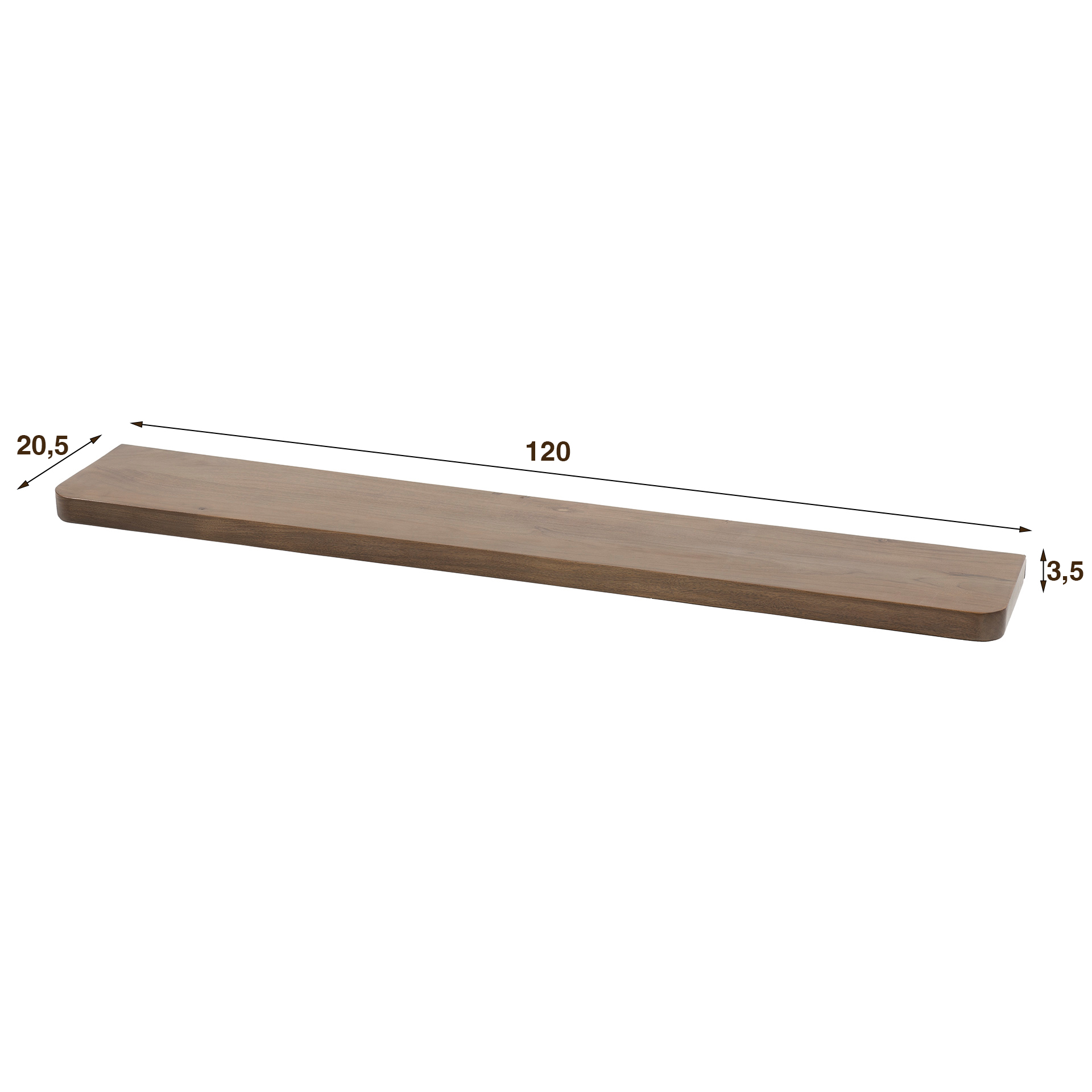 Vägghylla Carve 120 cm - Solid akaciabrun