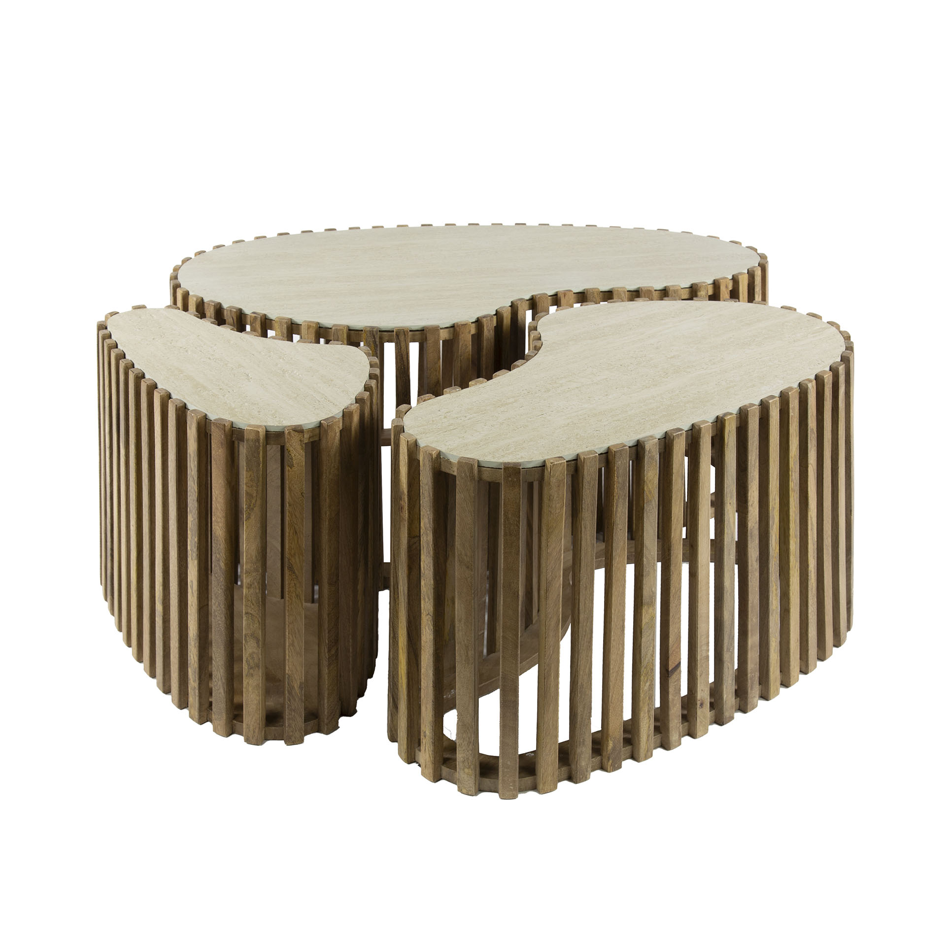 Soffbord Nuovo njurformat set om 3 - Solid mangosand