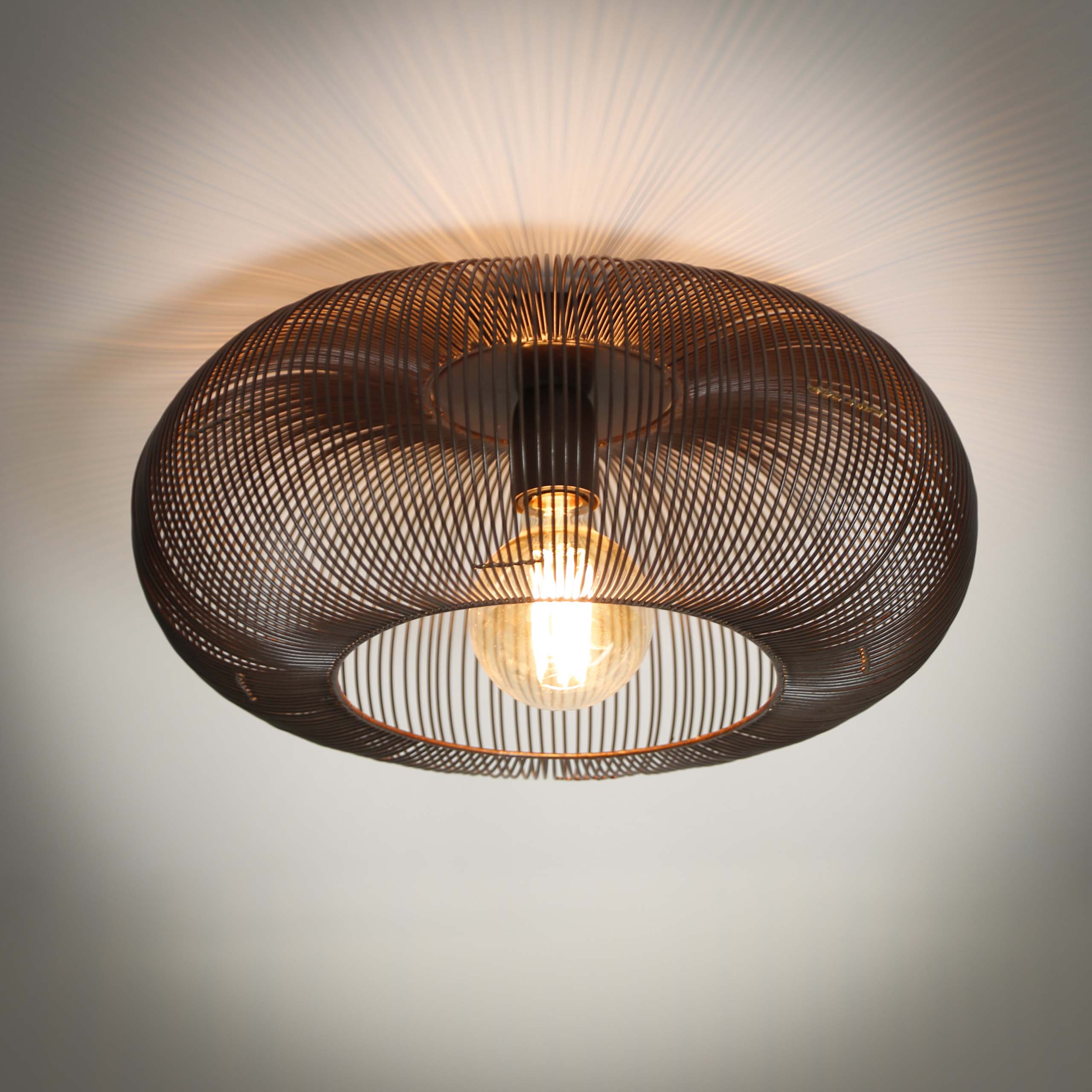 Taklampa Ø43 koppartwist / Svart nickel