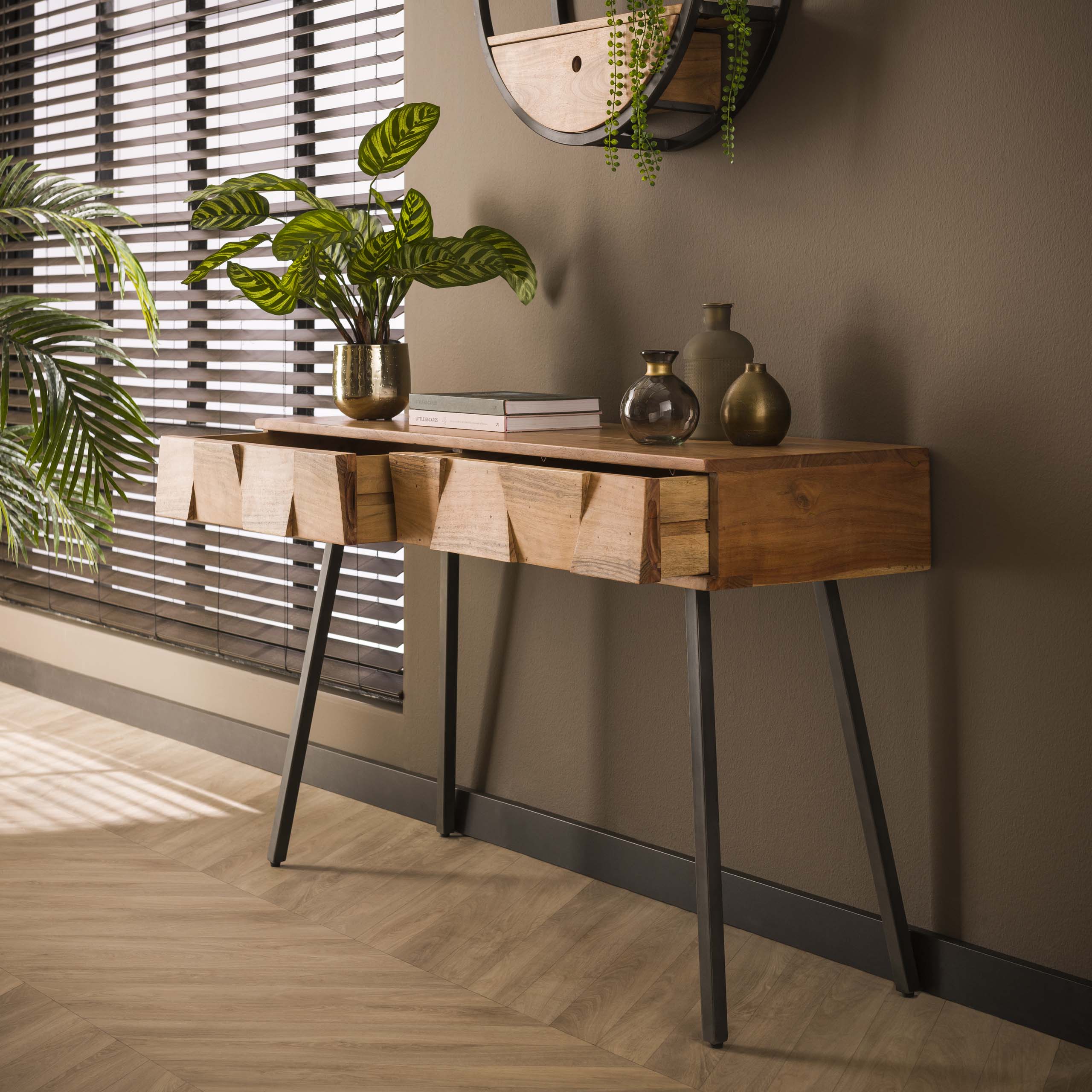Sminkbord Demn / Solid akacia naturell