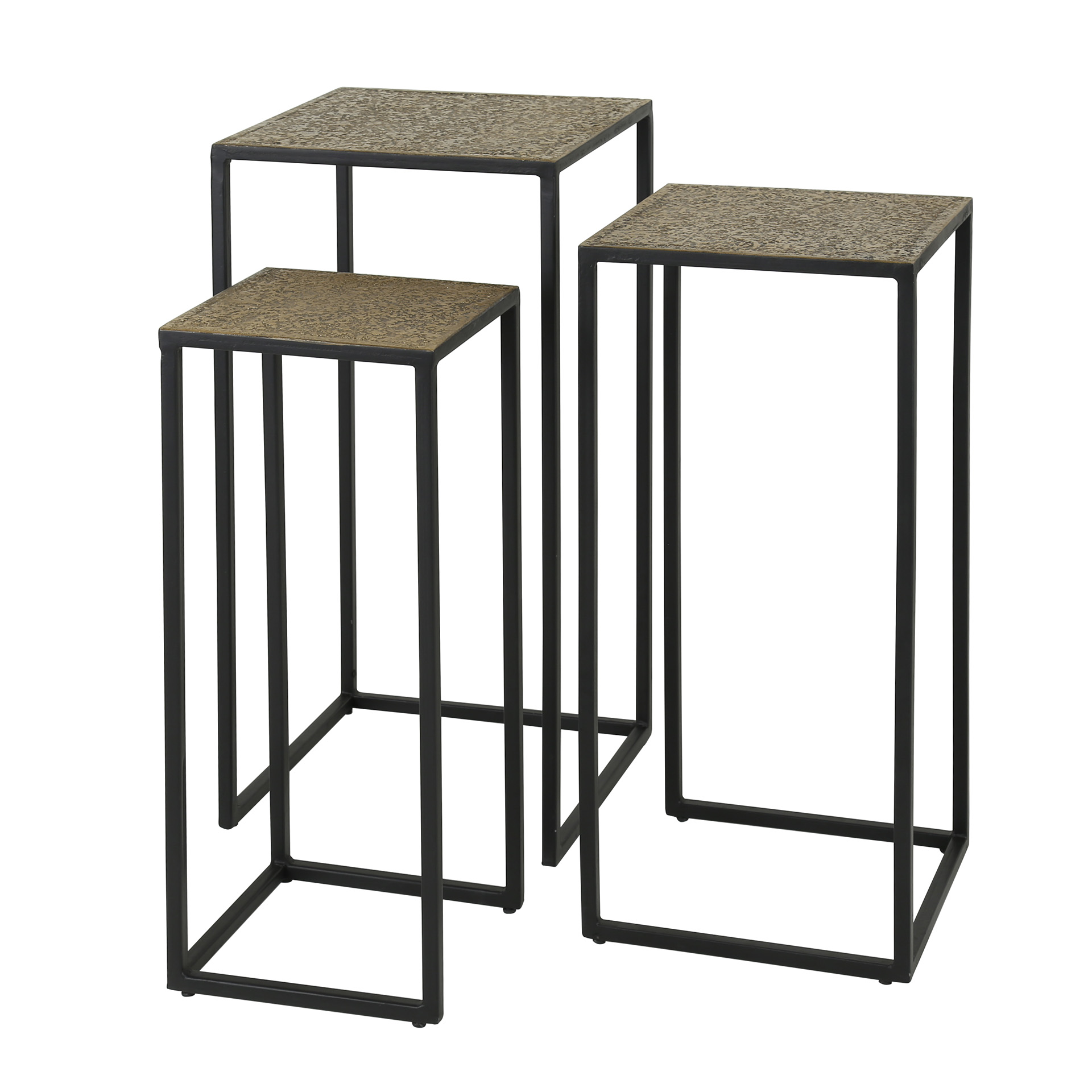 Blompelarset/3 järn metallic / Brons antik