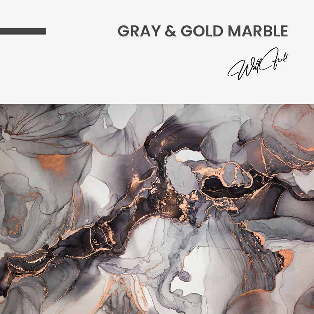 Grey & Gold Abstract Marble – Glas