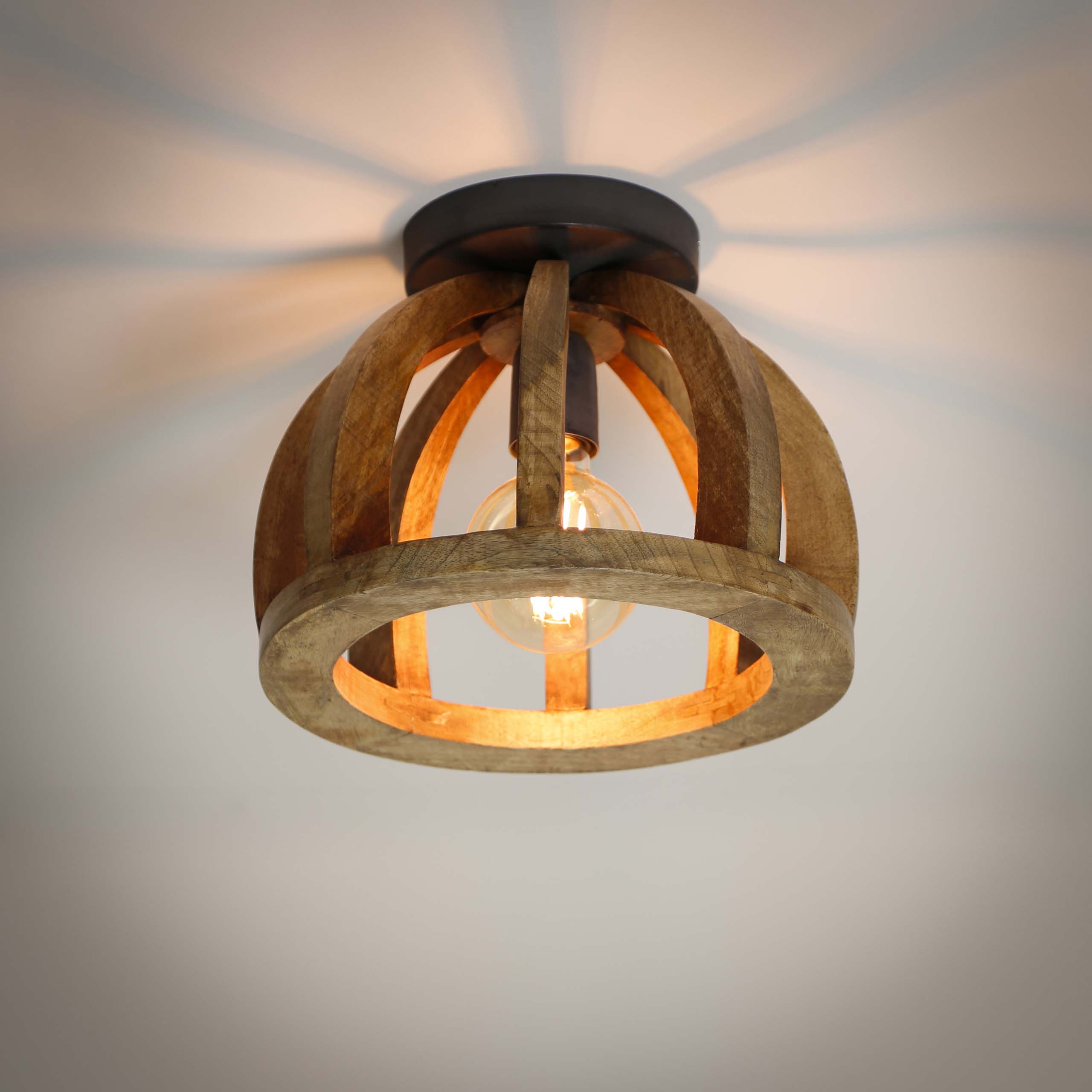 Taklampa Orba 1-light - Solid mango
