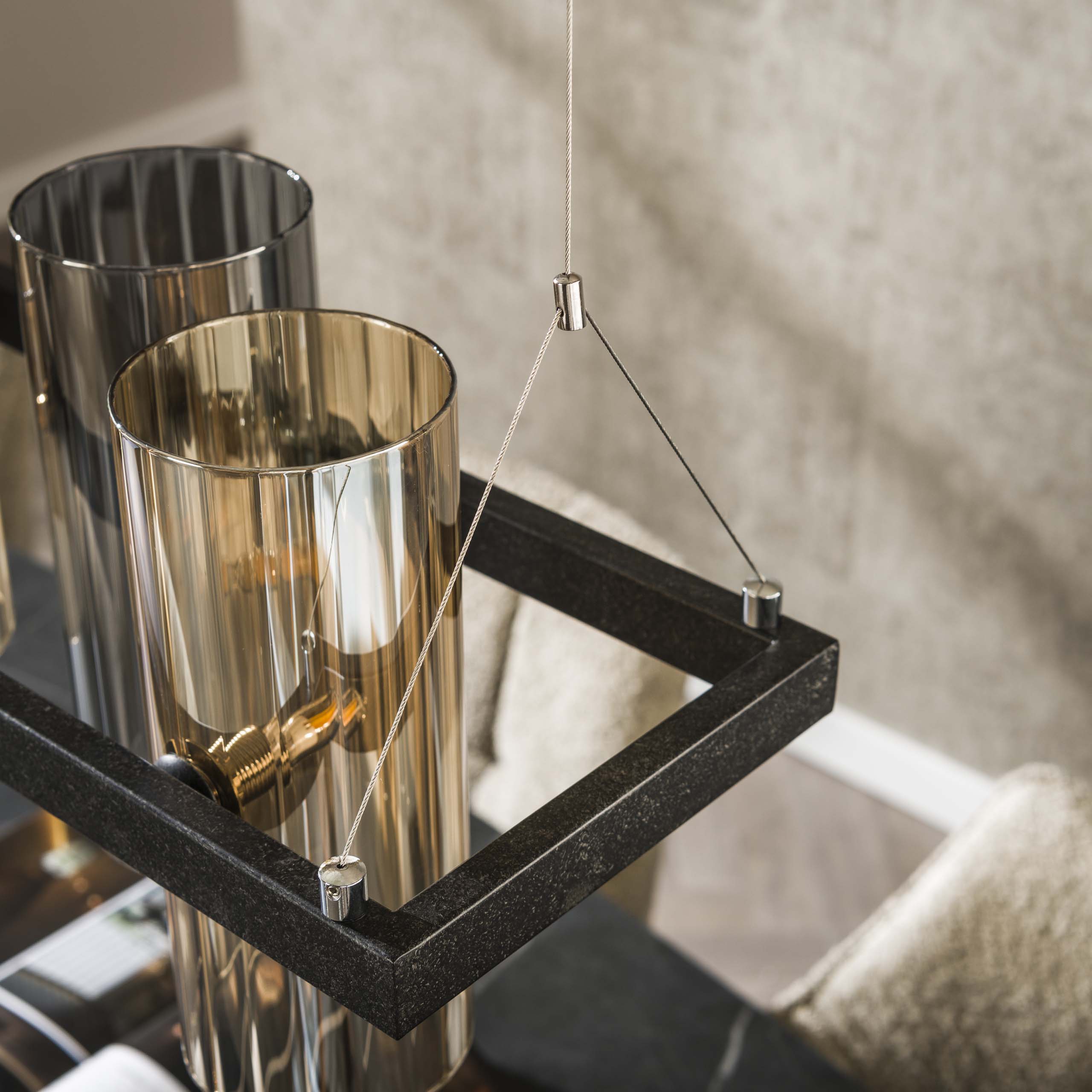 Hänglampa Cylinder Glas 10-ljus Artic svart