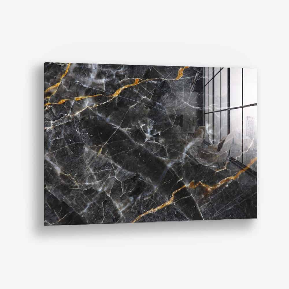 Black,  White & Gold Stone – Glas
