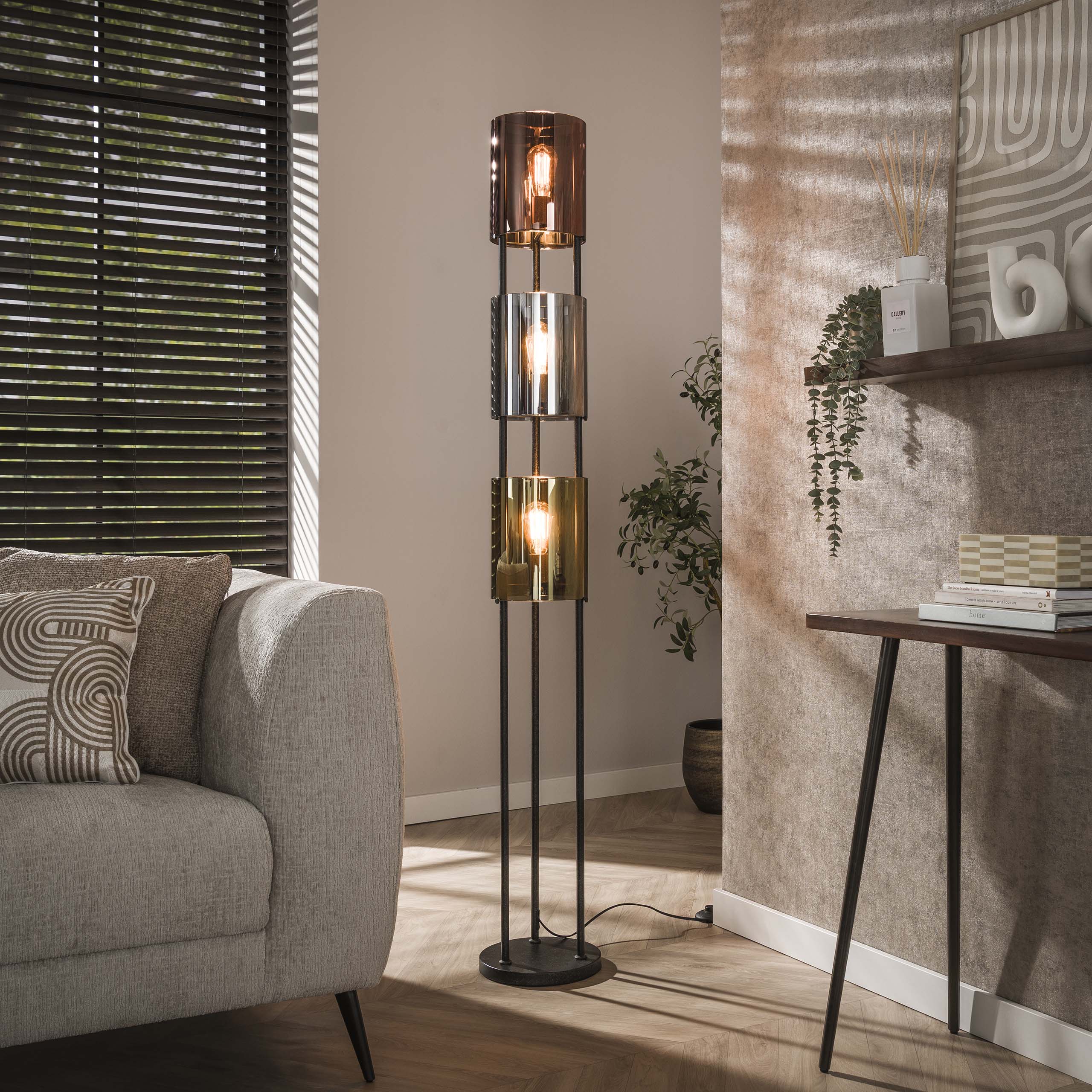 Golvlampa Lucente Tricolore 3-light - Artic svart
