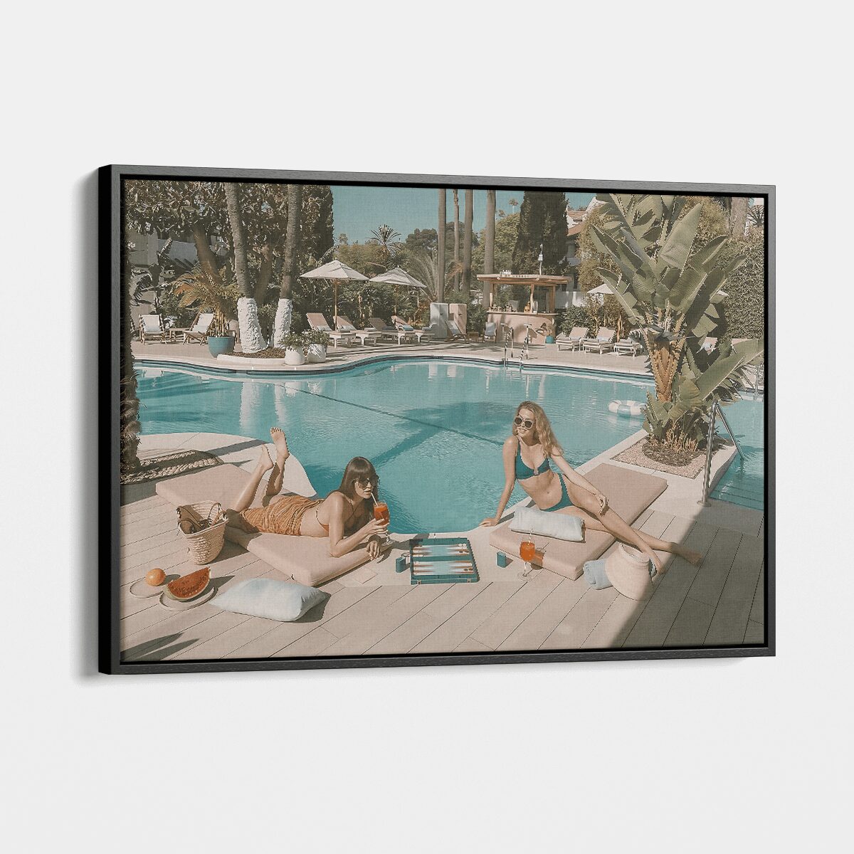 "By the pool"