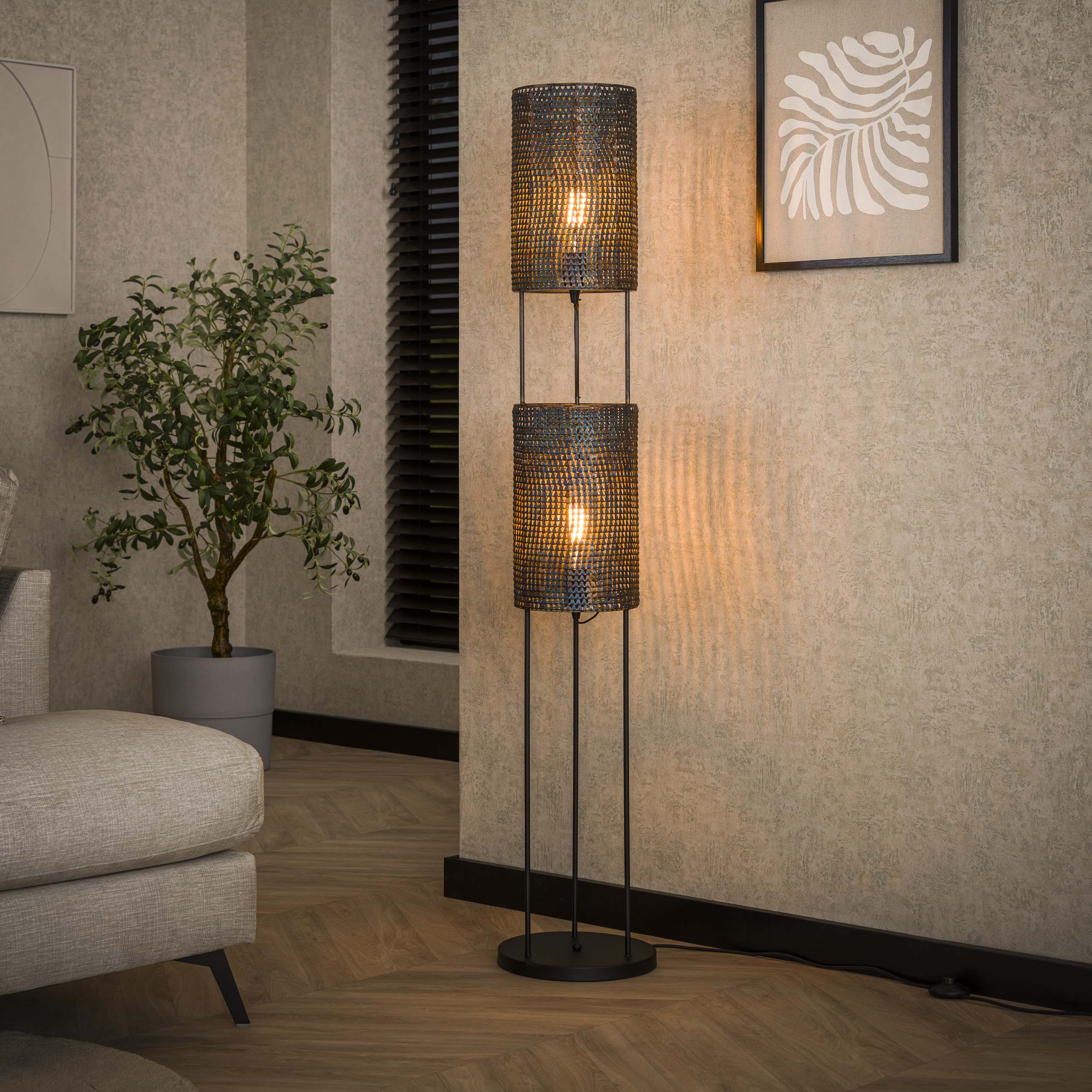 Golvlampa 2L Cylinder Mesh