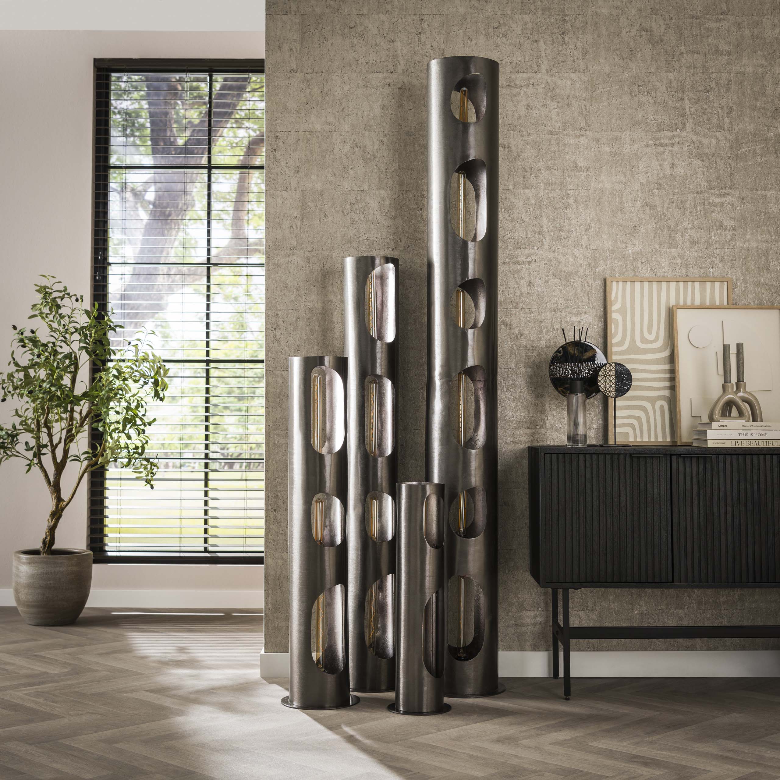 Golvlampa Organic Cylinder 2-light - Svart nickel