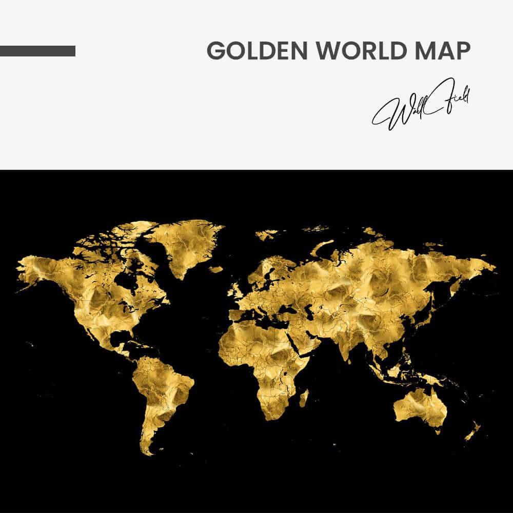 Golden World Map – Glas
