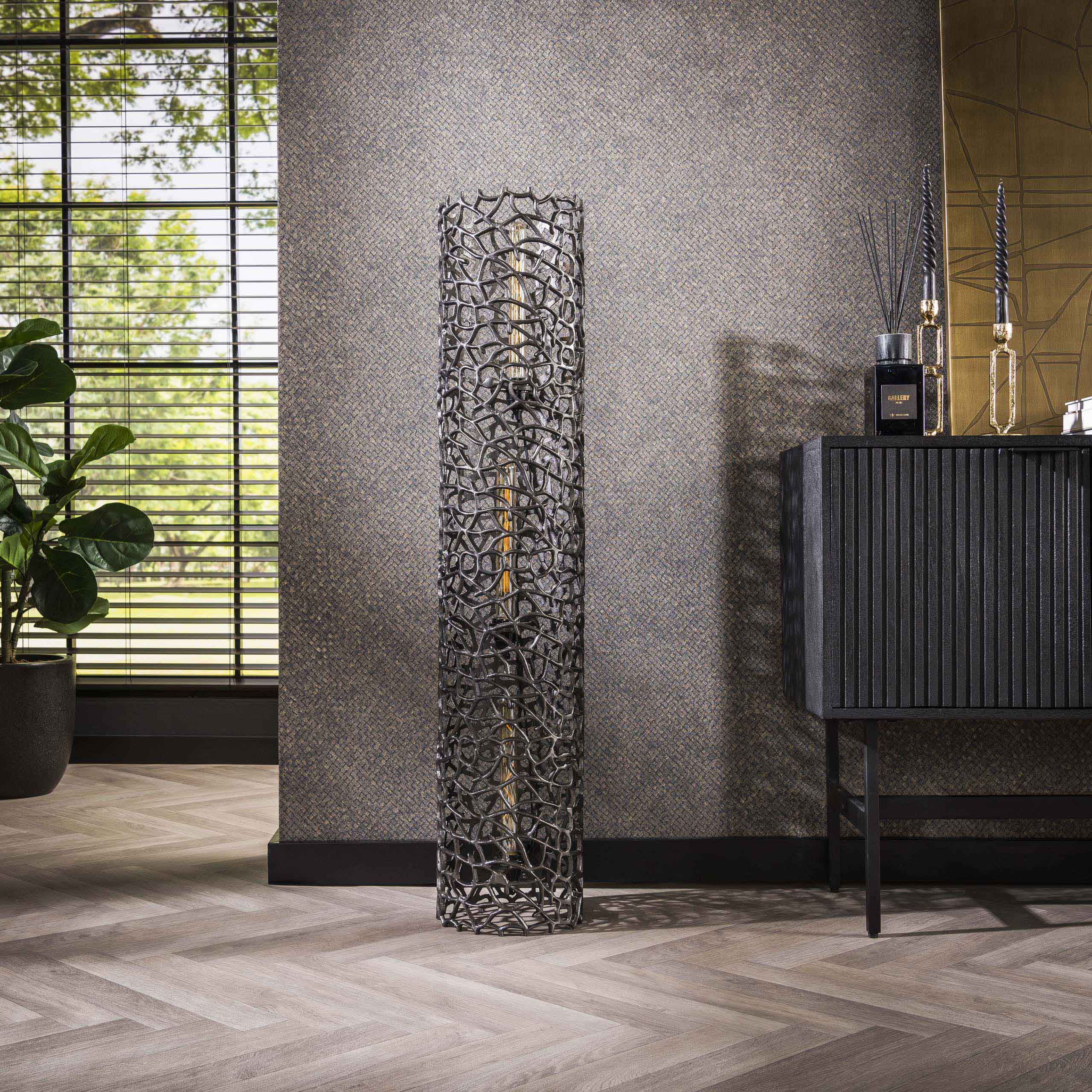 Golvlampa Weaver XL 3-ljus - Svart nickel