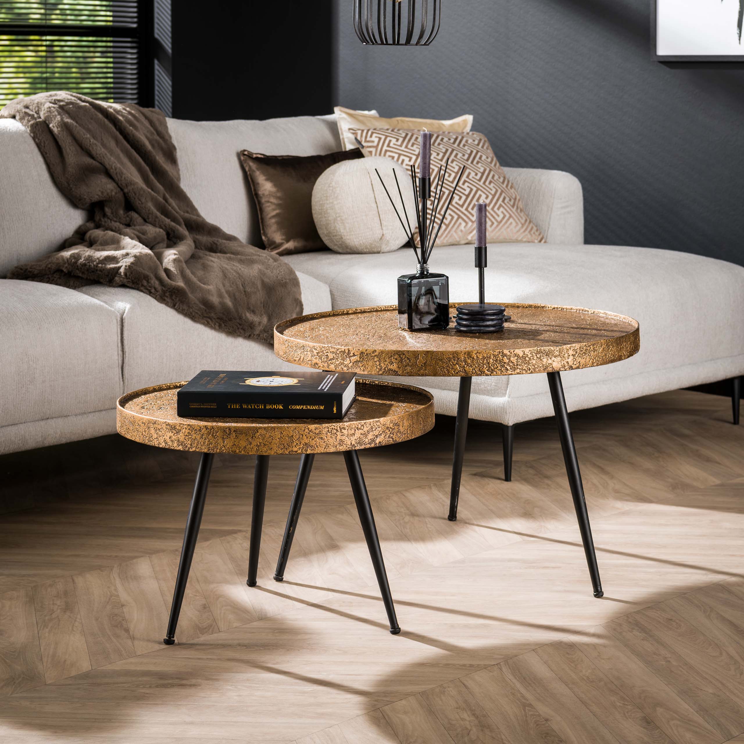Soffbord Acier guld Ø55 set/2