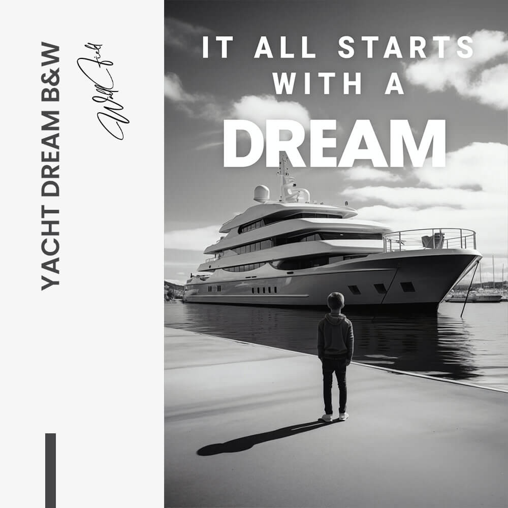 Yacht Dream B&W – Glas