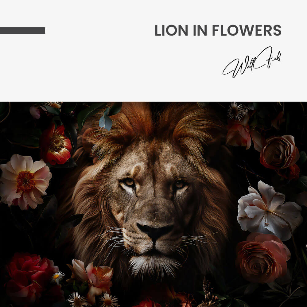 Lion in Flowers – Glas