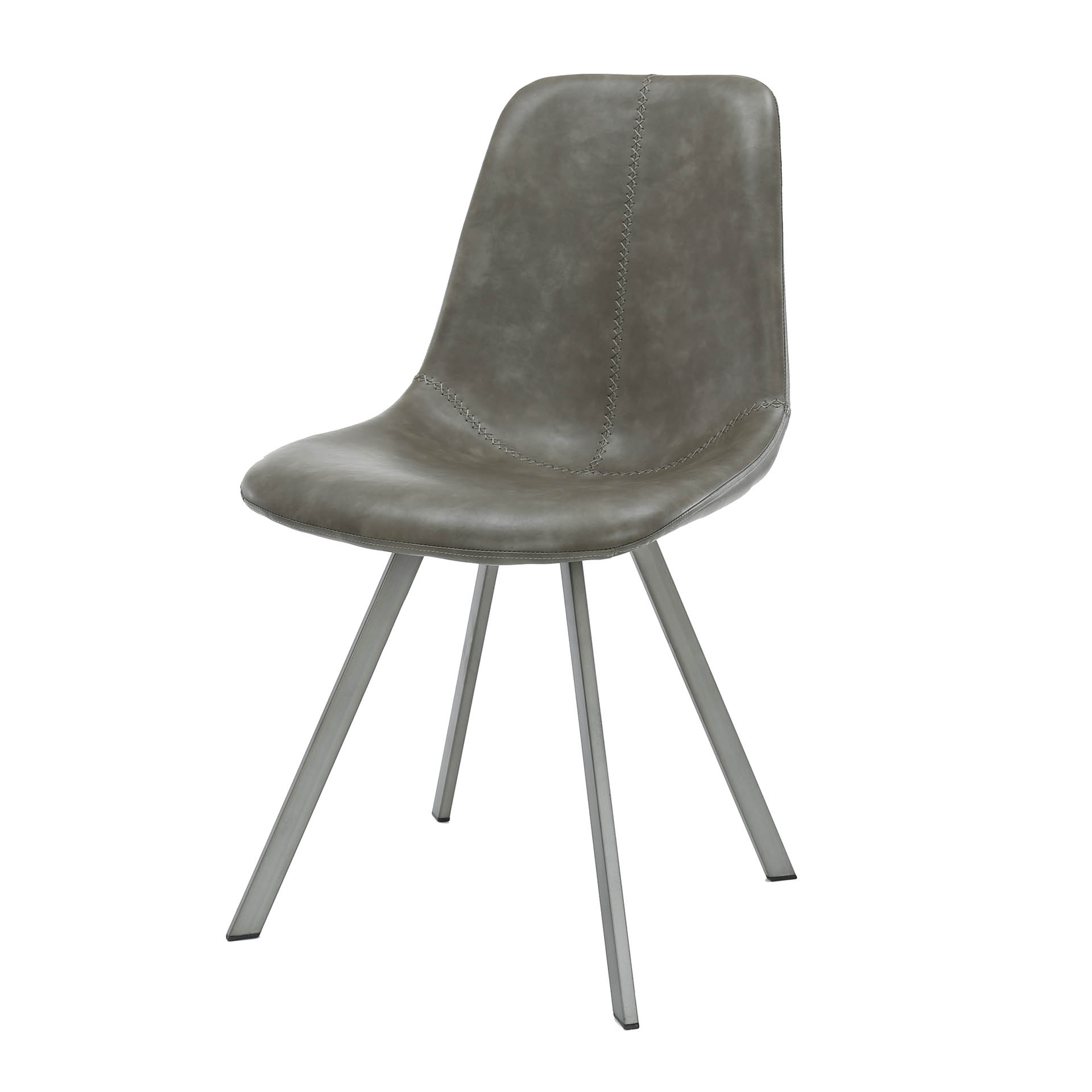 Stol sicksack platt ram. VPE4 / Sadel PU taupe