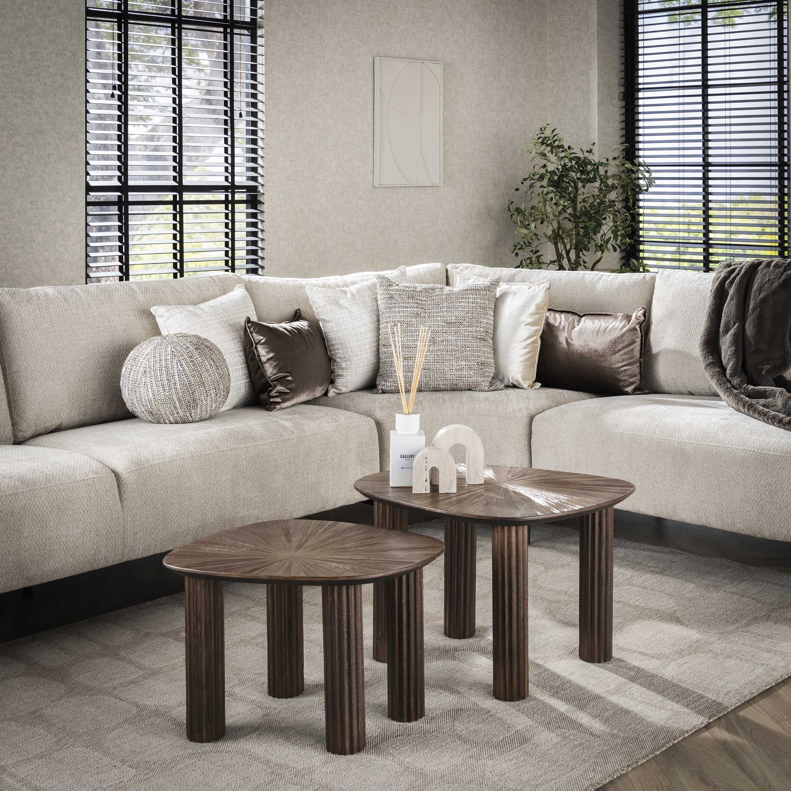 Soffbord Maya teak fyrkantigt - set om 2