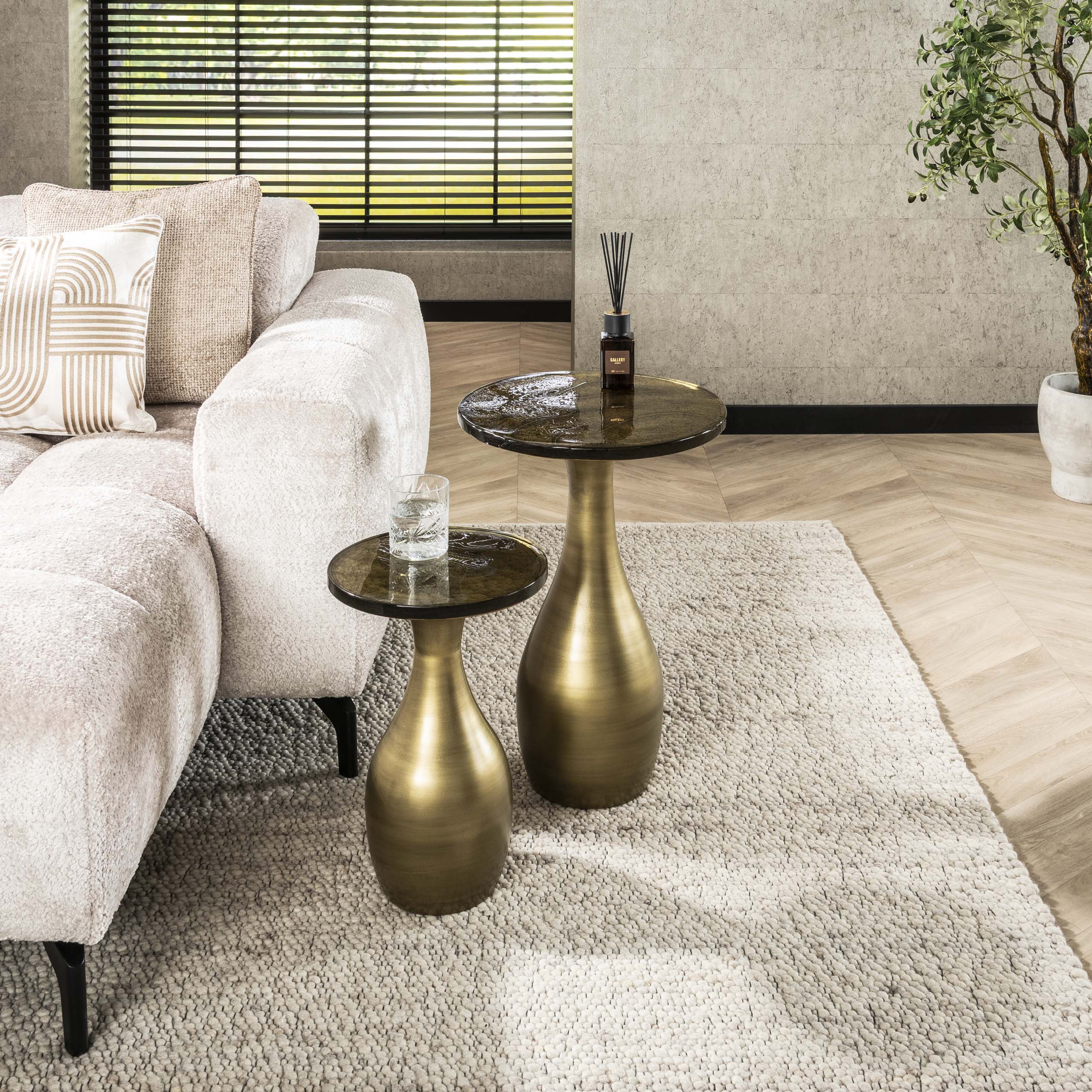 Sidobord Eclipse Drop S - Antikt guld