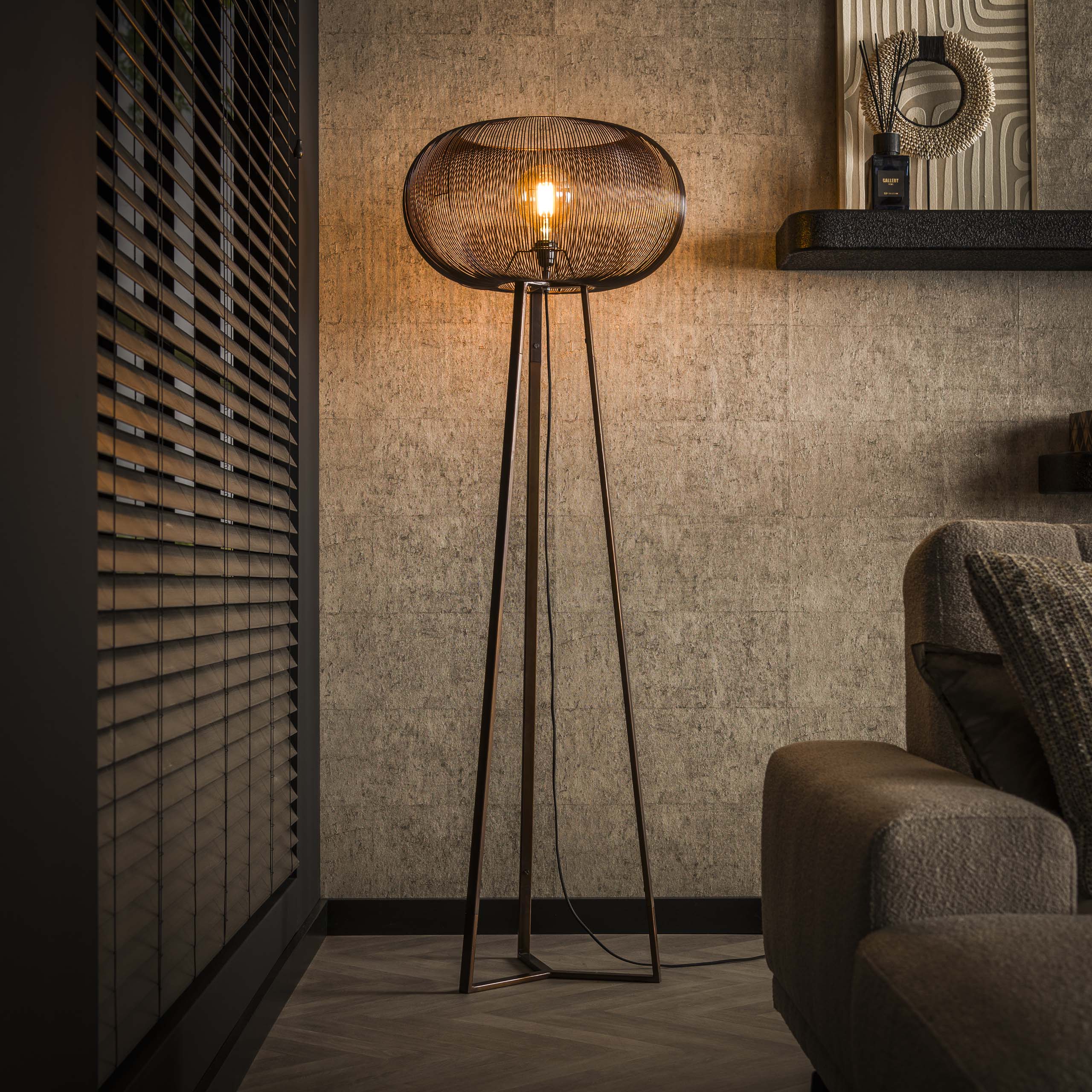 Golvlampa Copper Twist 1-light - Svart nickel