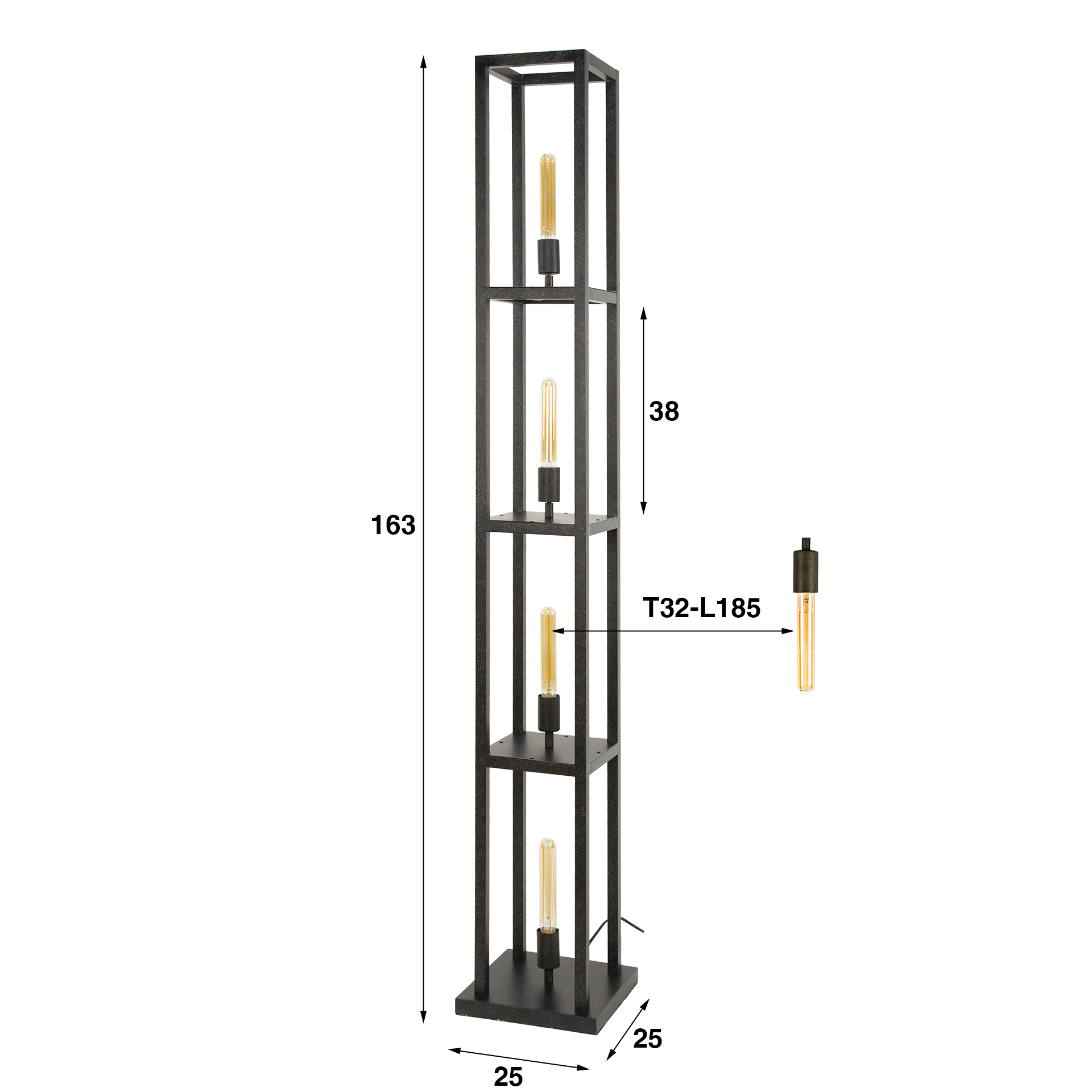 Golvlampa Quadra 4-light - Artic svart