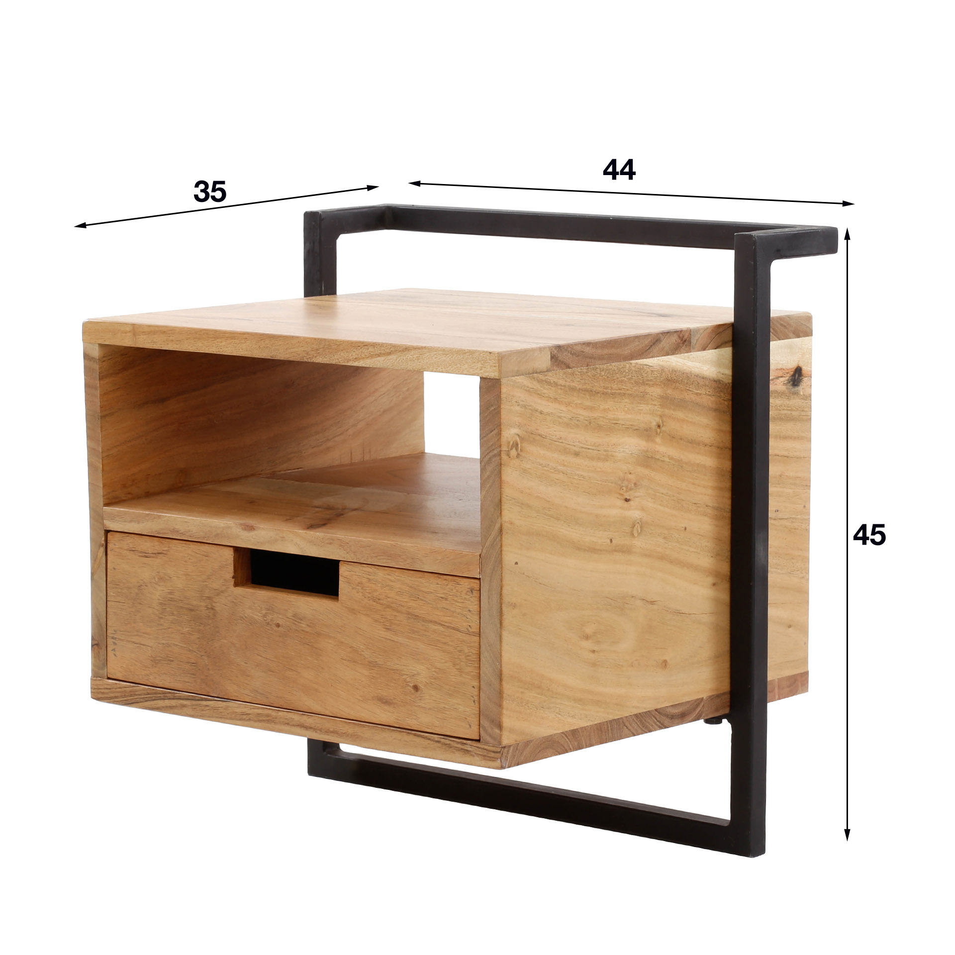 Sängbord Air Solid - 1 låda - Solid akacia