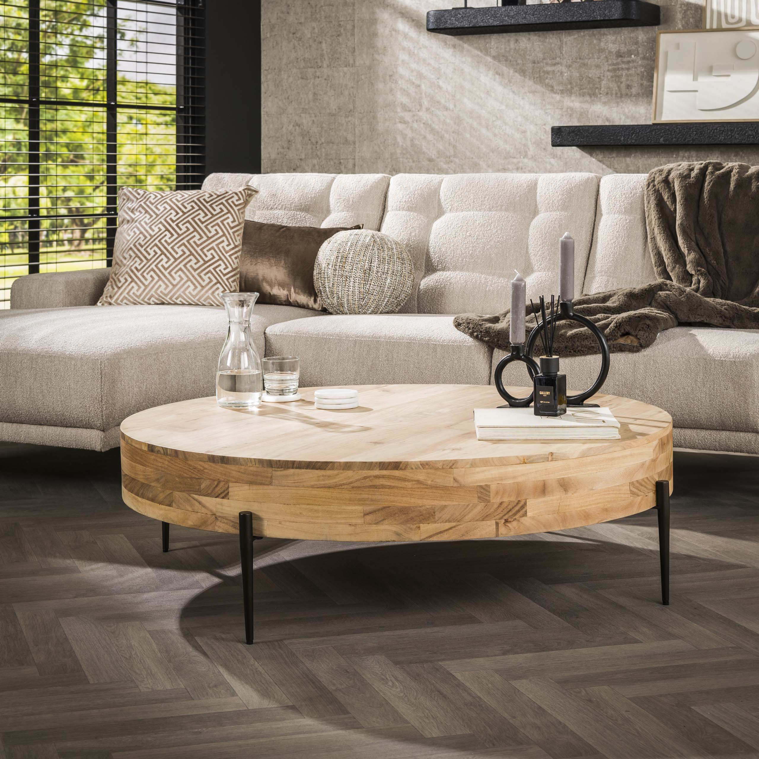 Soffbord Bulky Wood Ø120 - Massiv akacia