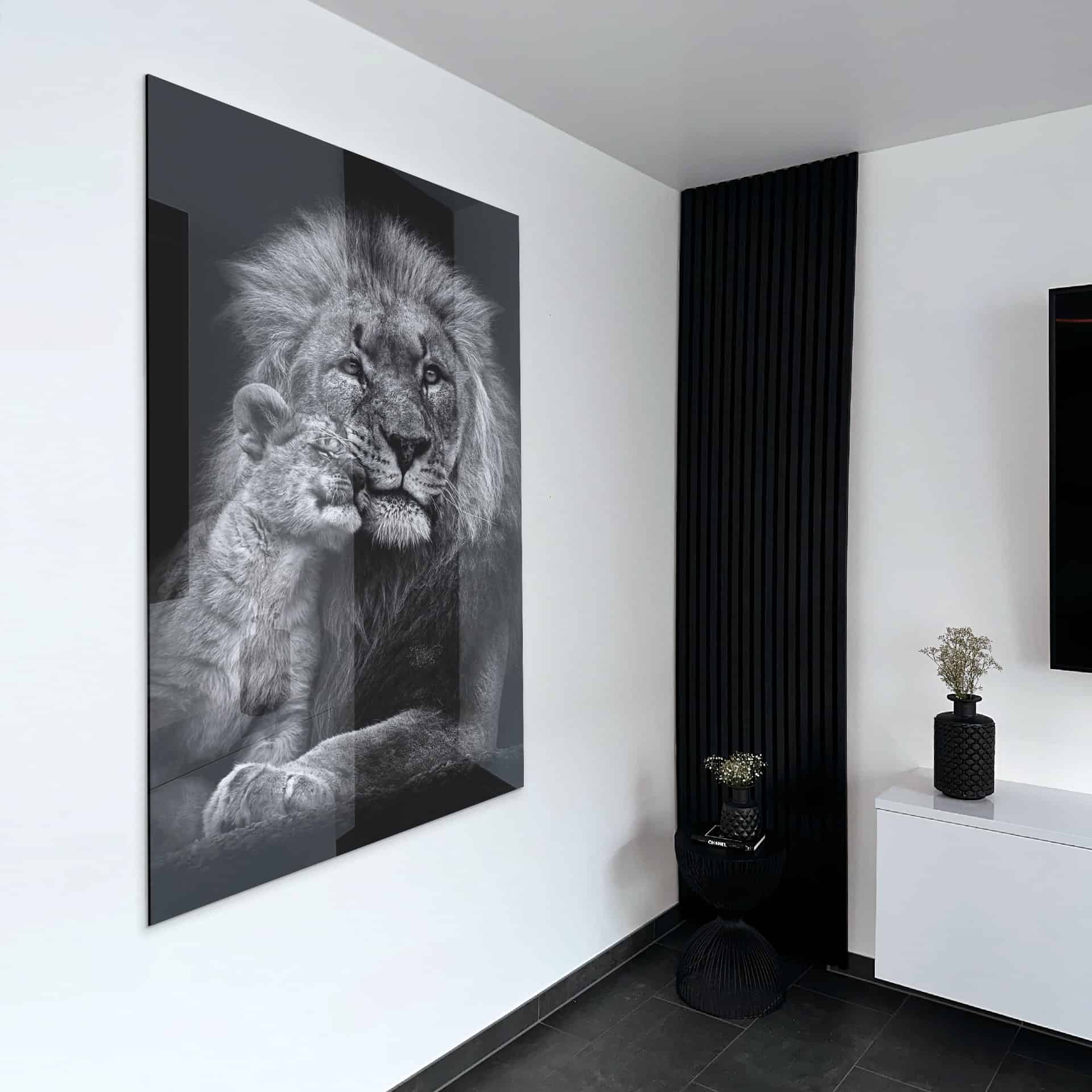 Lion With Cub - Glas