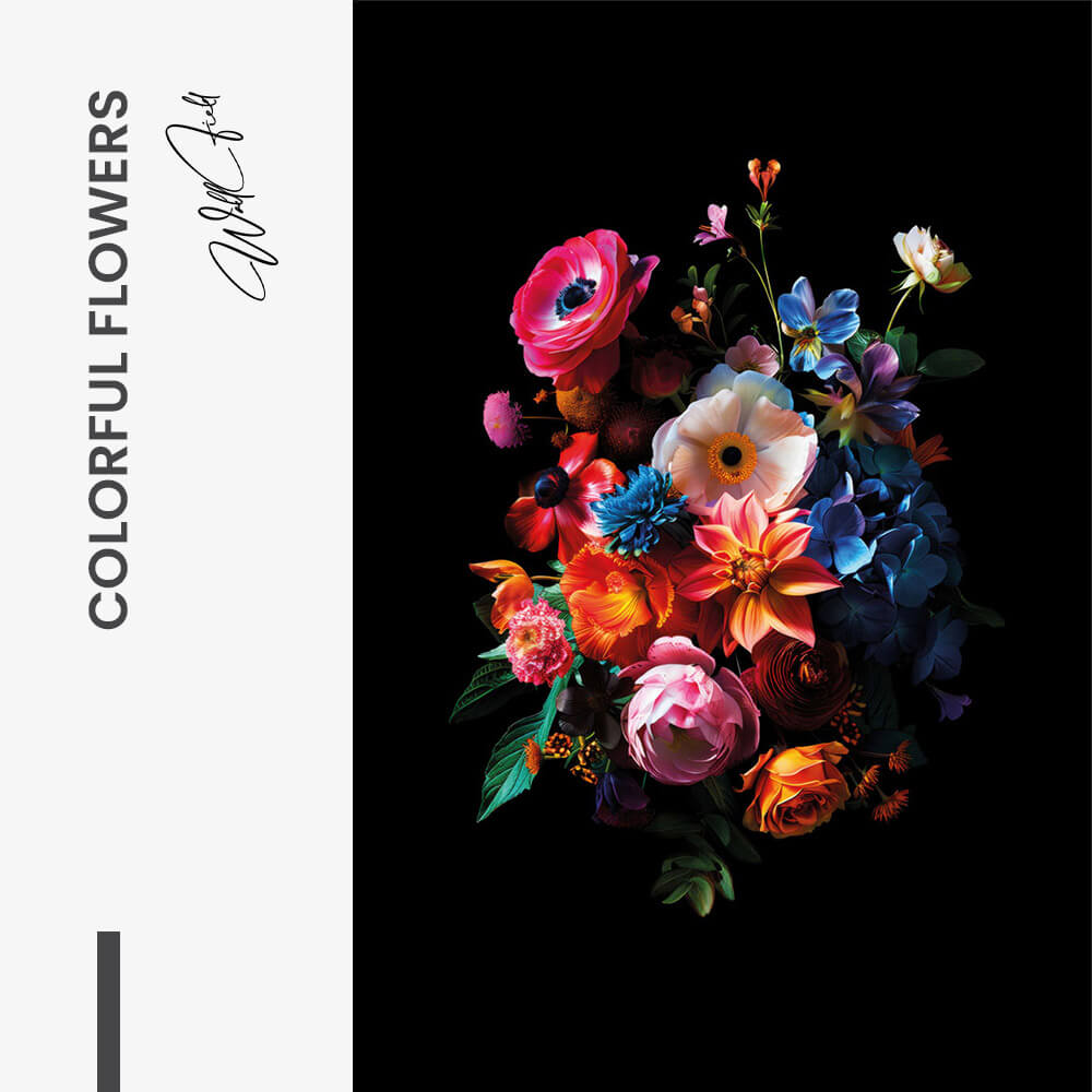 Colorful Flowers – Glas